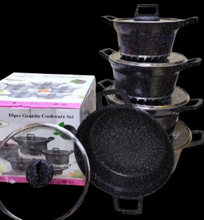 Bosch 10 Pcs Granite Non-Stick Cook Ware Set Pots Sufuria image