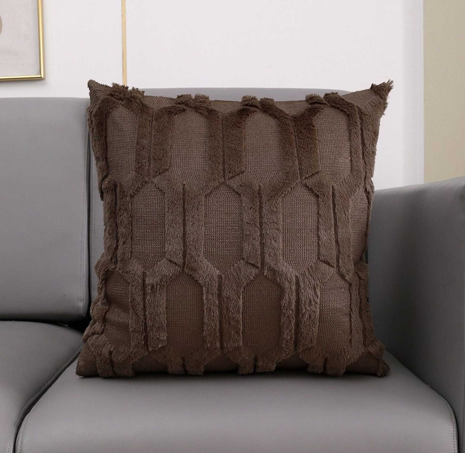 Soft Solid Fluffy Cushion Cover  image