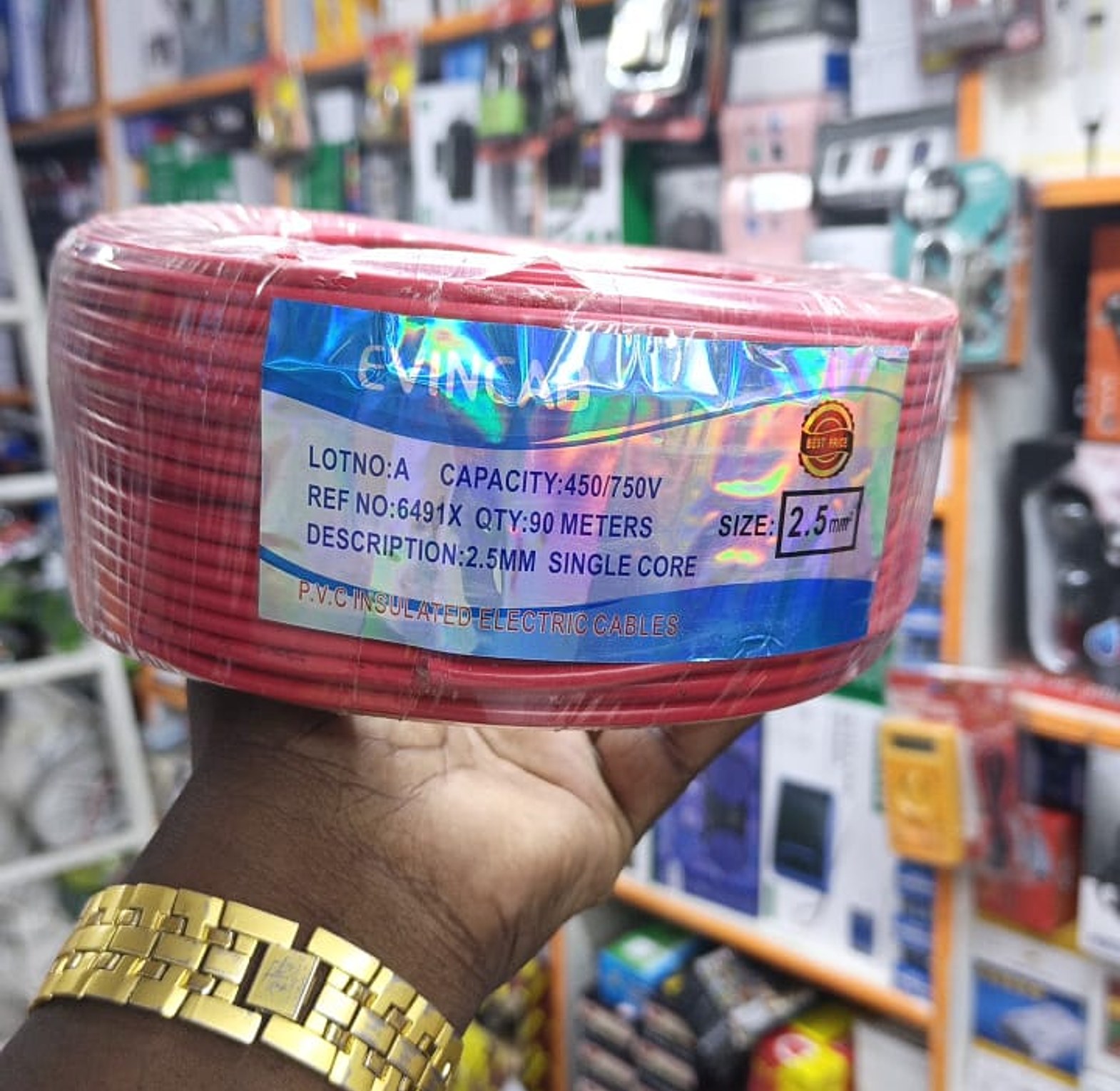 Single Core 2.5 MM SQ Voltage 450/750V 90M Electrical Wiring Imported Cable image