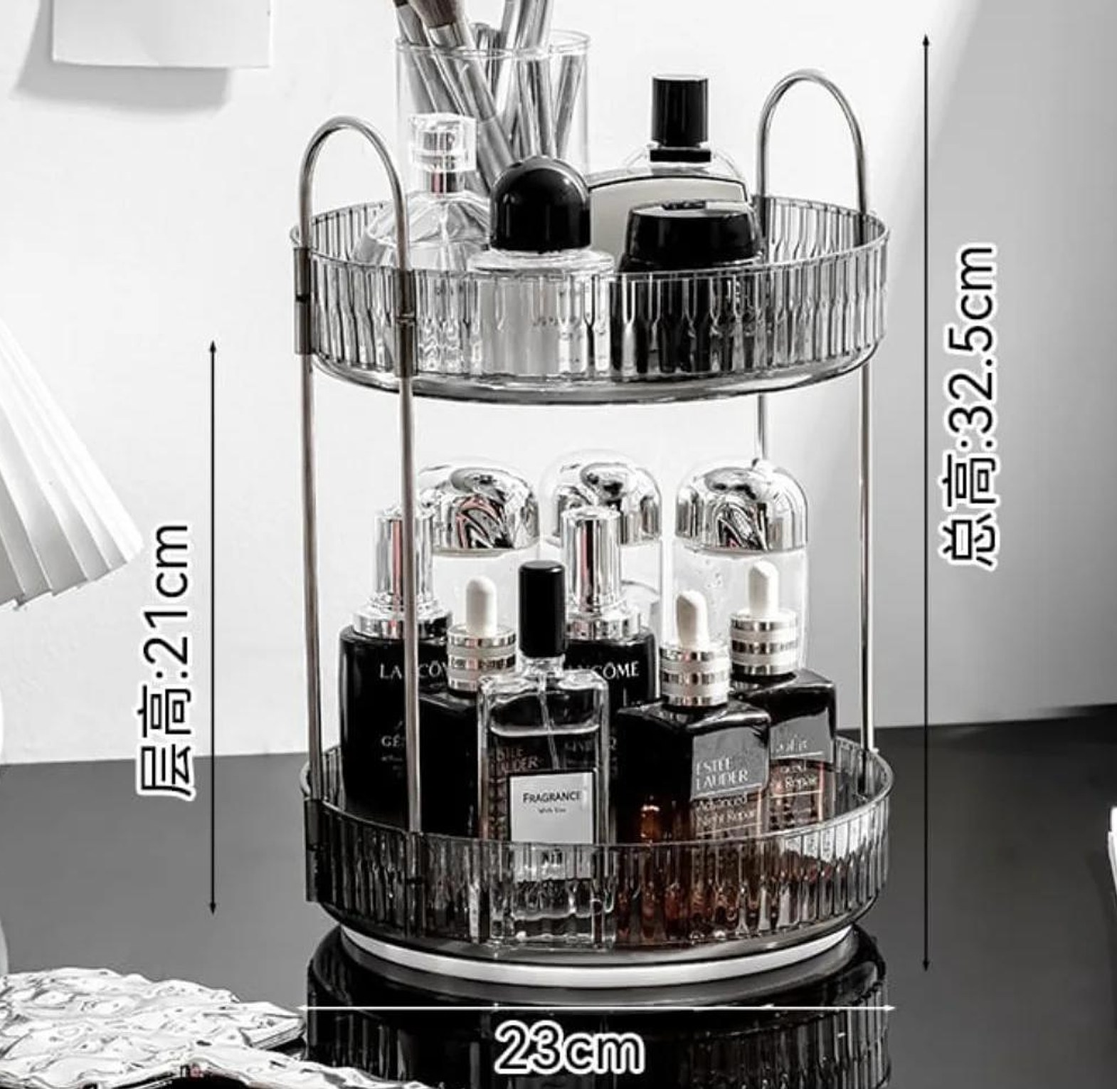 2 tier rotating cosmetic/Makeup /perfume Organizer image