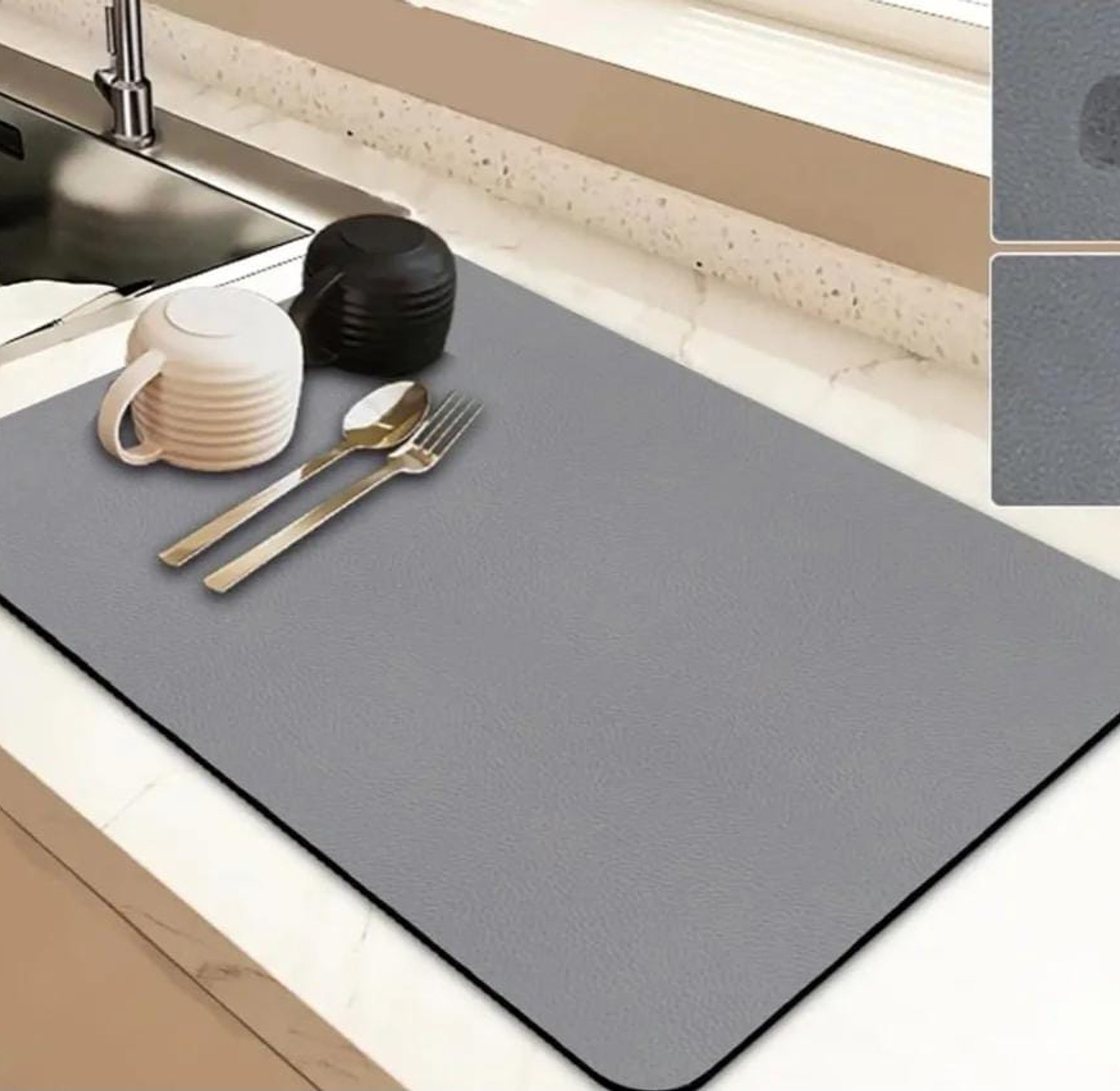 Absorbent- Nonslip Drain  dish drying  mat image