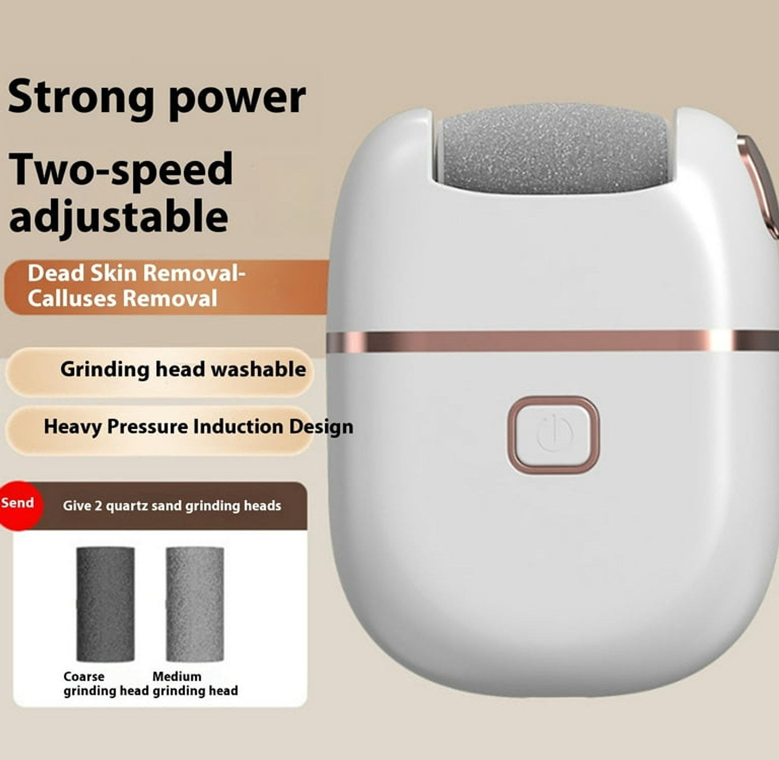 Electronic Pedicure Tool, Rechargeable Foot Callus Remover for Smooth Heels image