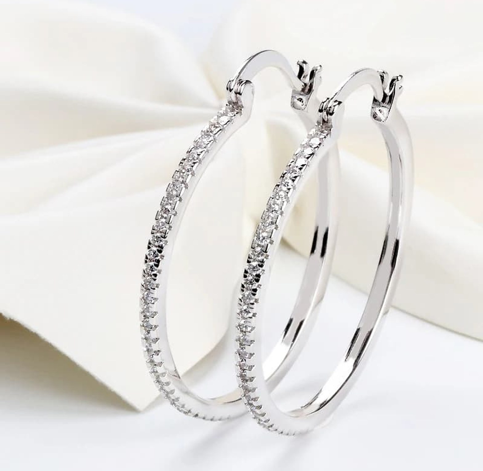 Brass/Zirconia hoop earrings  image