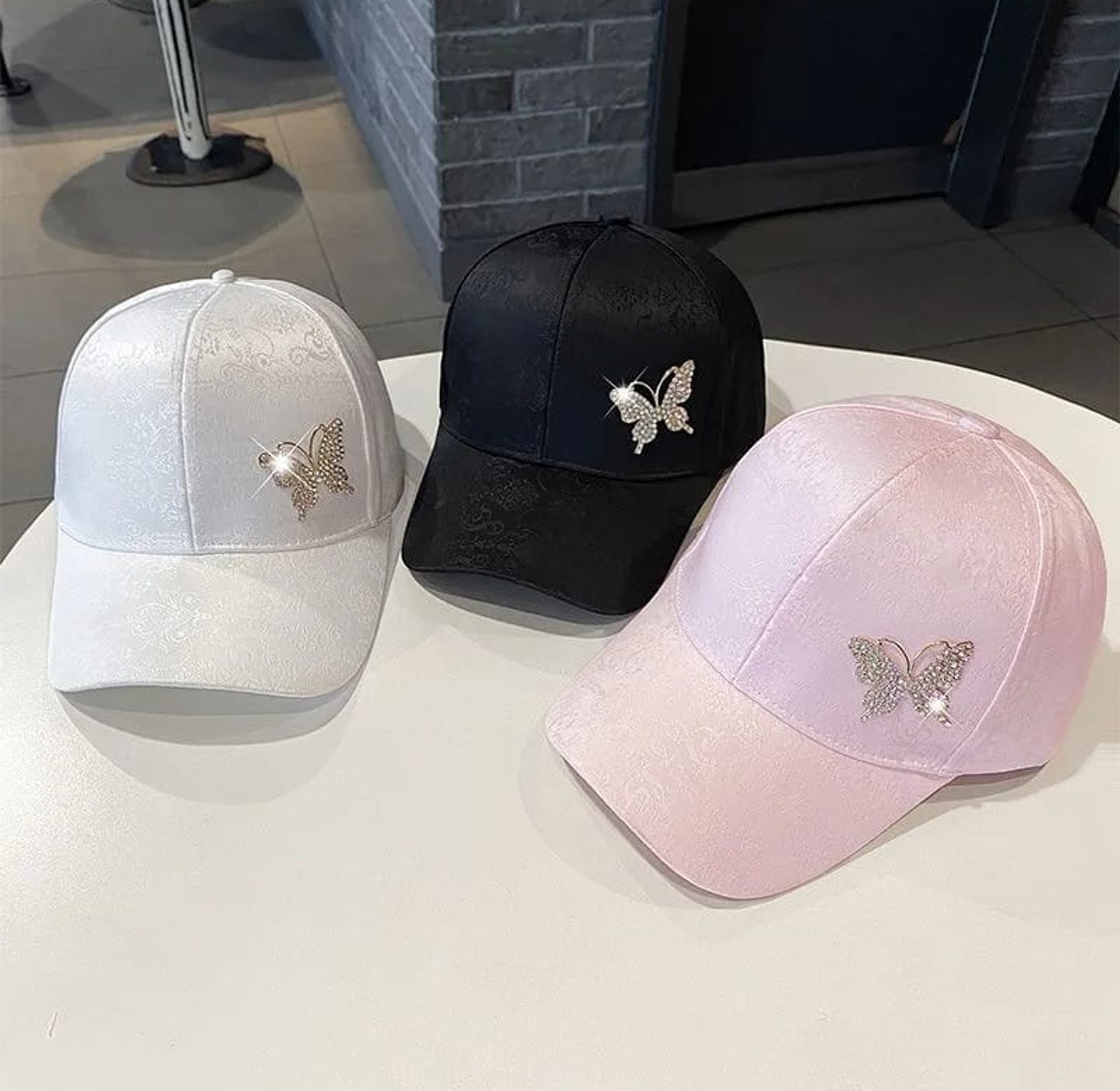 Women’s Butterfly Diamond Wide Brim Bucket Hat image