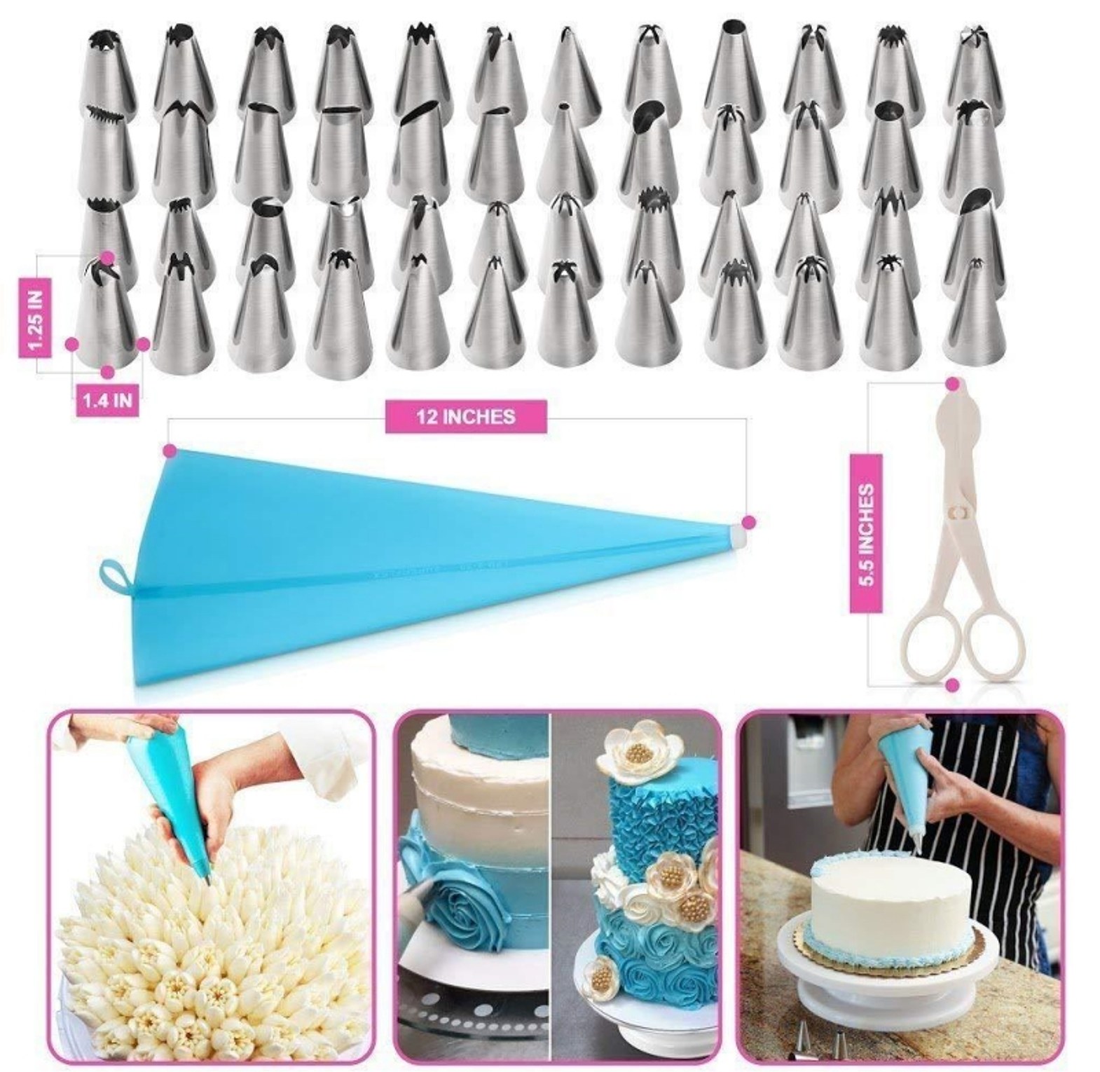 106 Piece Cake Decorating Supplies Kit, Cake Decoration Set image