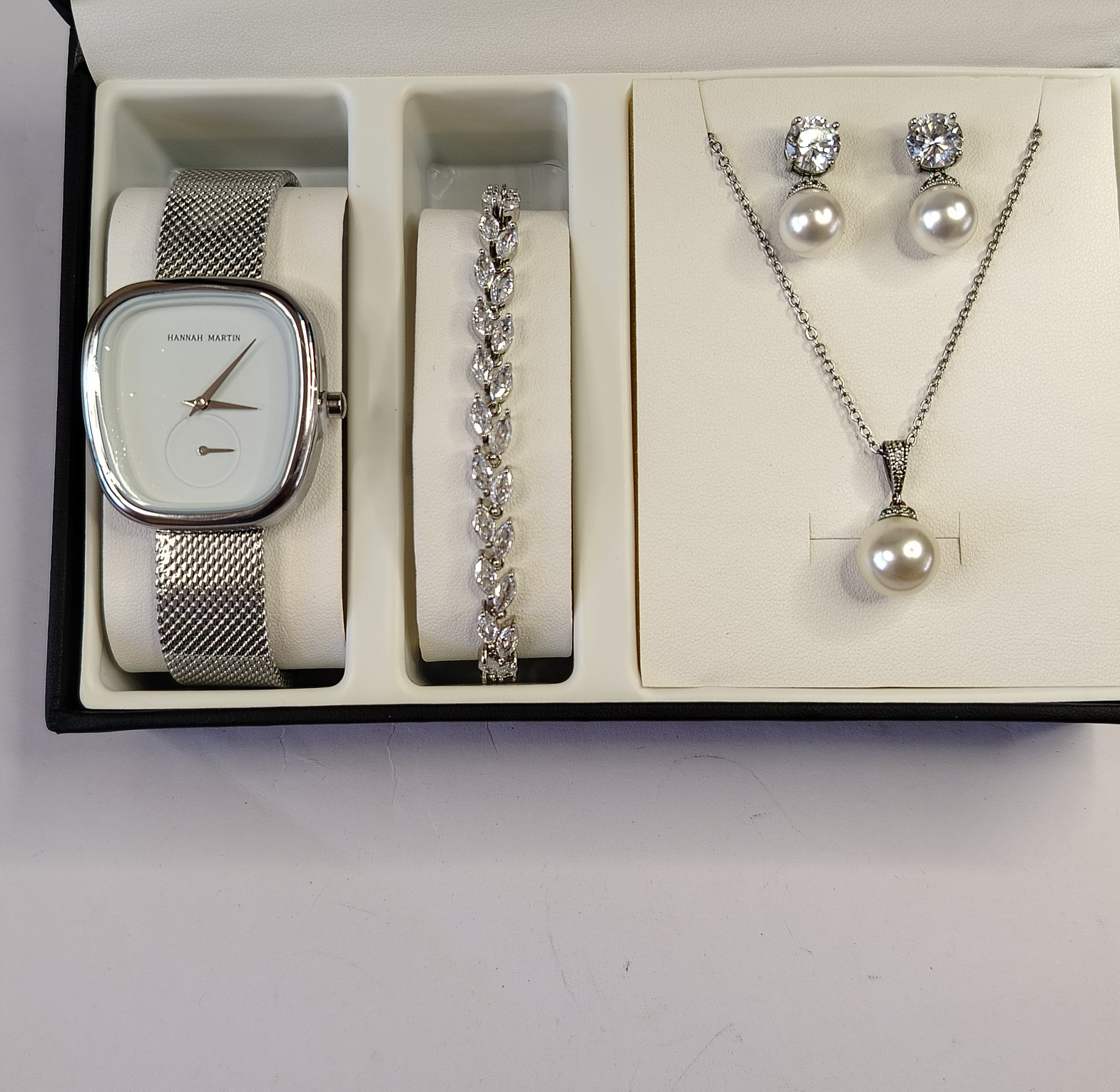Pearl jewelry set & watch gift set image