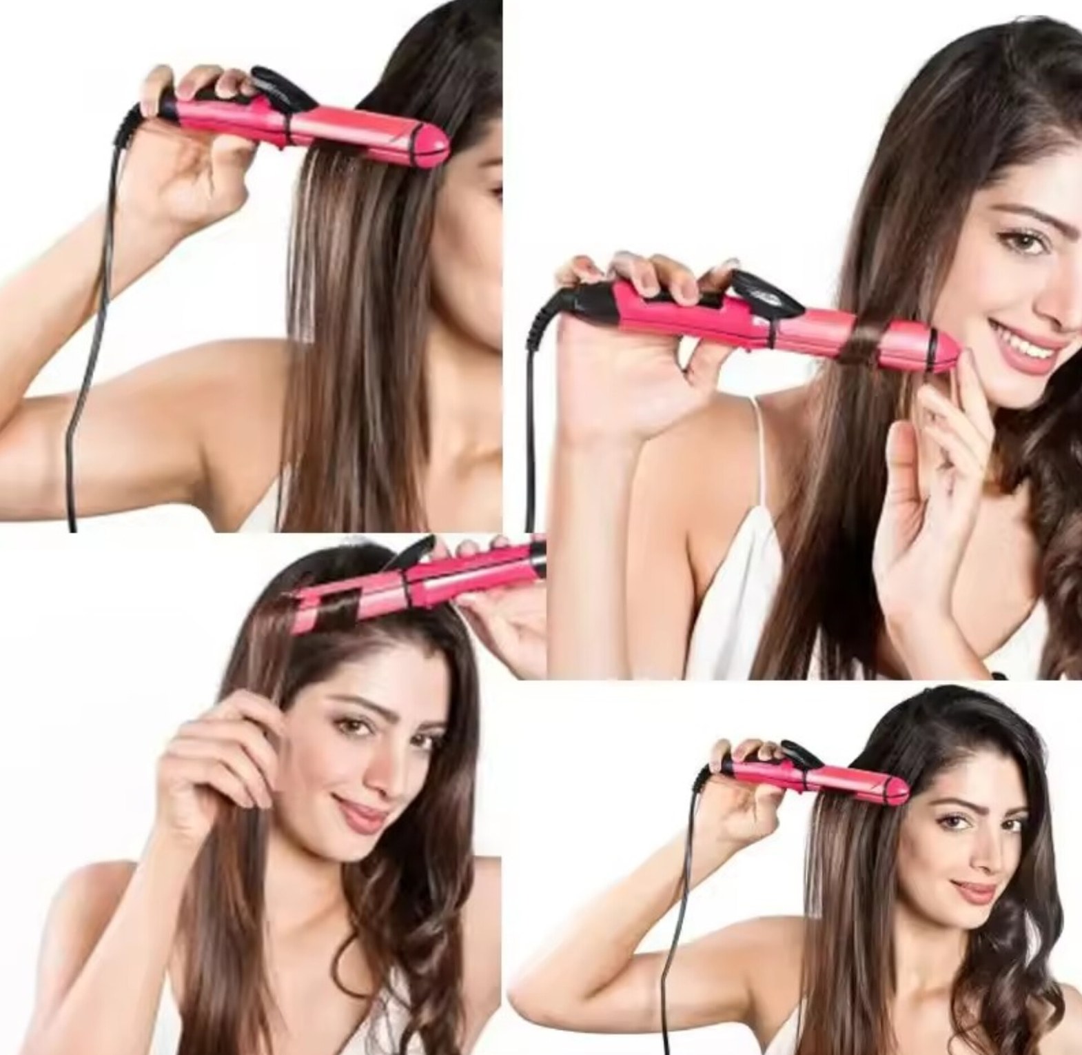 2 in 1 Professional Ceramic Hair Straightener and Curler Iron for Instant Styling, Salon Quality Hair Styler image