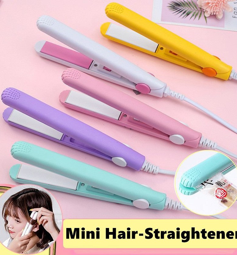 Mini Hair Straightener Portable Ceramic Flat Iron Quick Heat Travel Styling Tool for Edges and Short Hair image