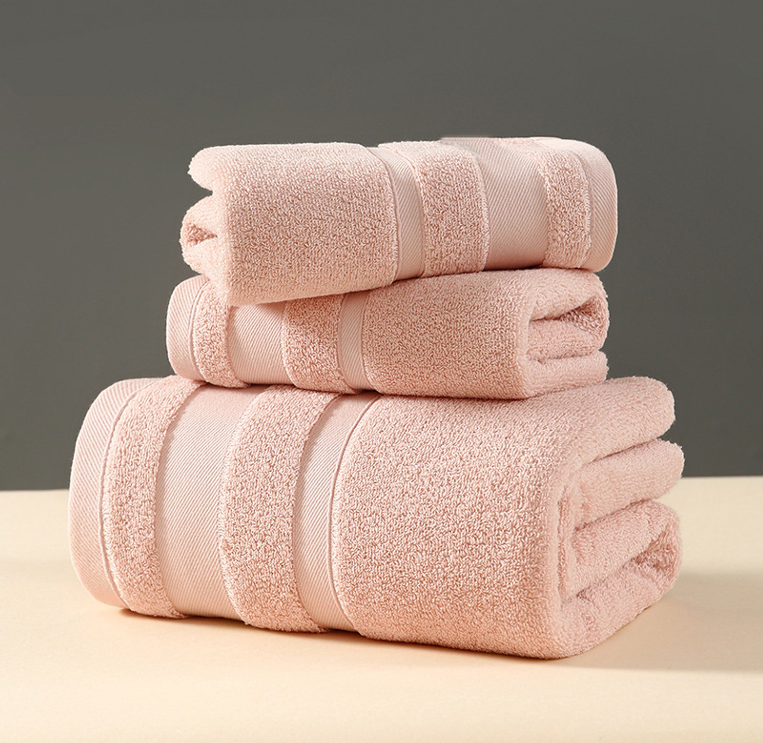 Luxury 100% Cotton 3-Piece Bath Towel Set Super Absorbent Lint-Free Soft Spa Towels for Home & Airbnb image