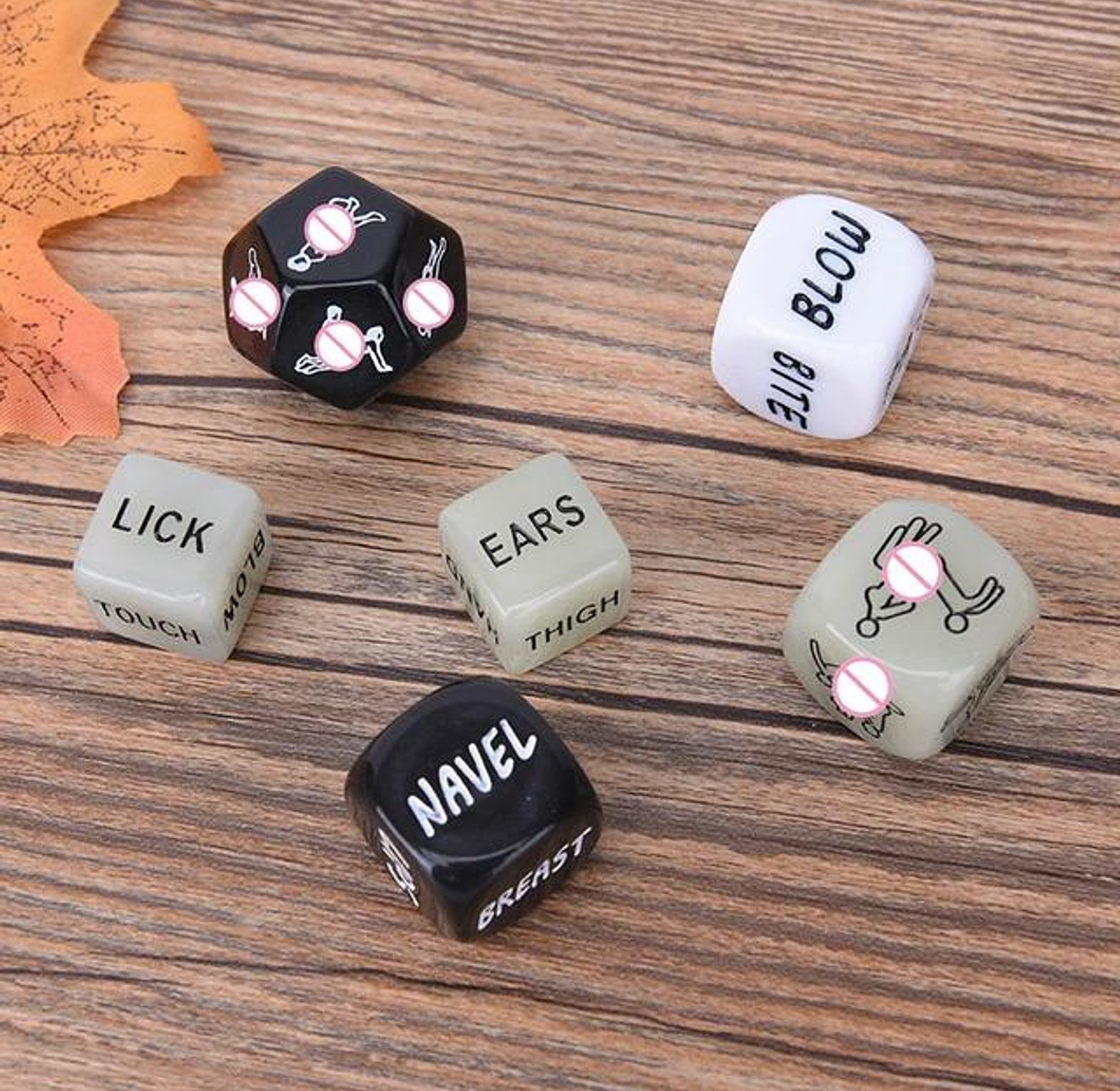 6 PCS Fun Acrylic Dice Love Dice Sex Dice Erotic Dice Love Game Toy Couple Gift image