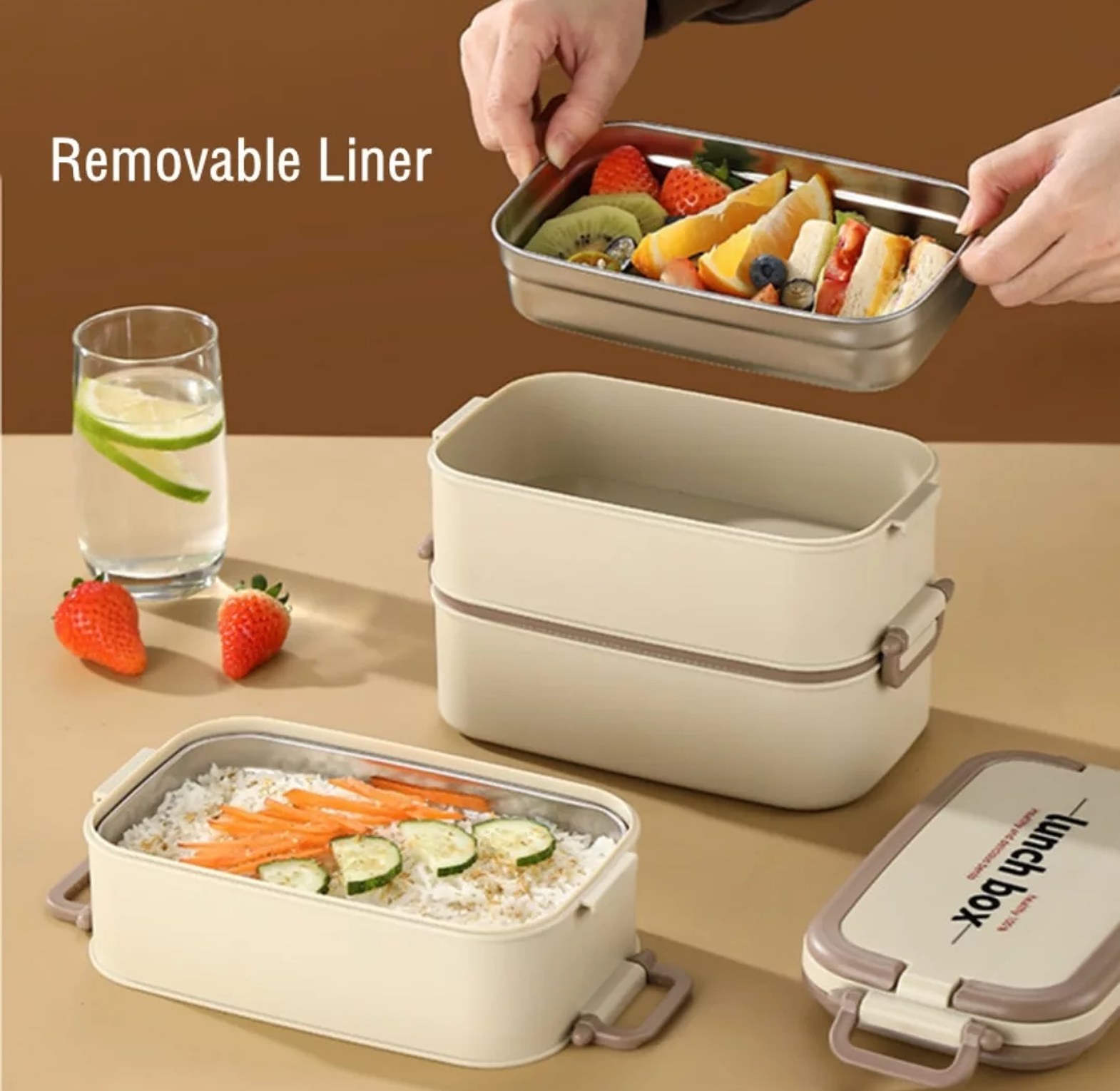 Double-Layered Lunch Box with Matching Insulated Bag image