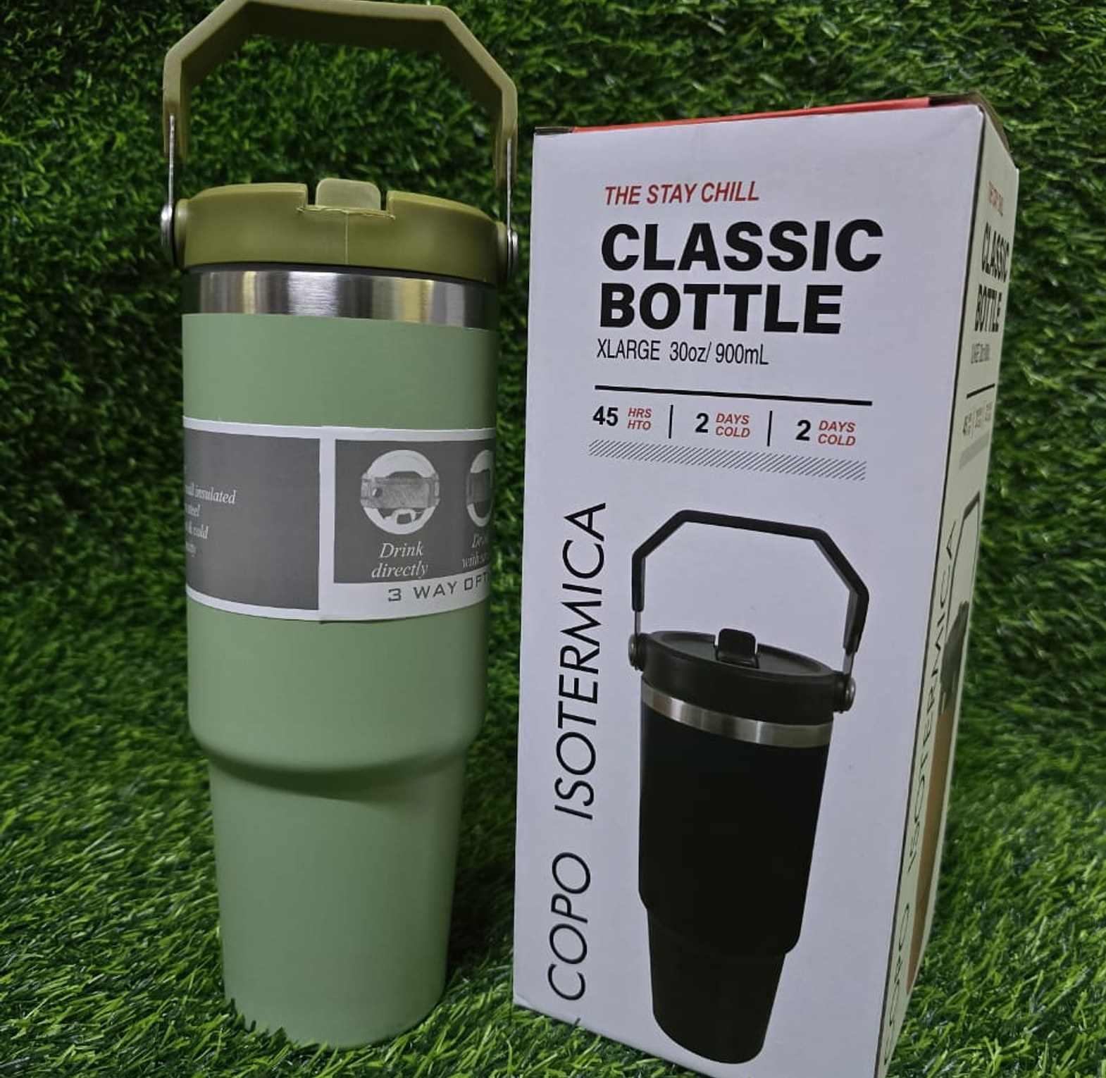 Stanley Cup 900ml High Quality with Handle & Straw Lid, Insulated Reusable Stainless Steel Travel Mug image