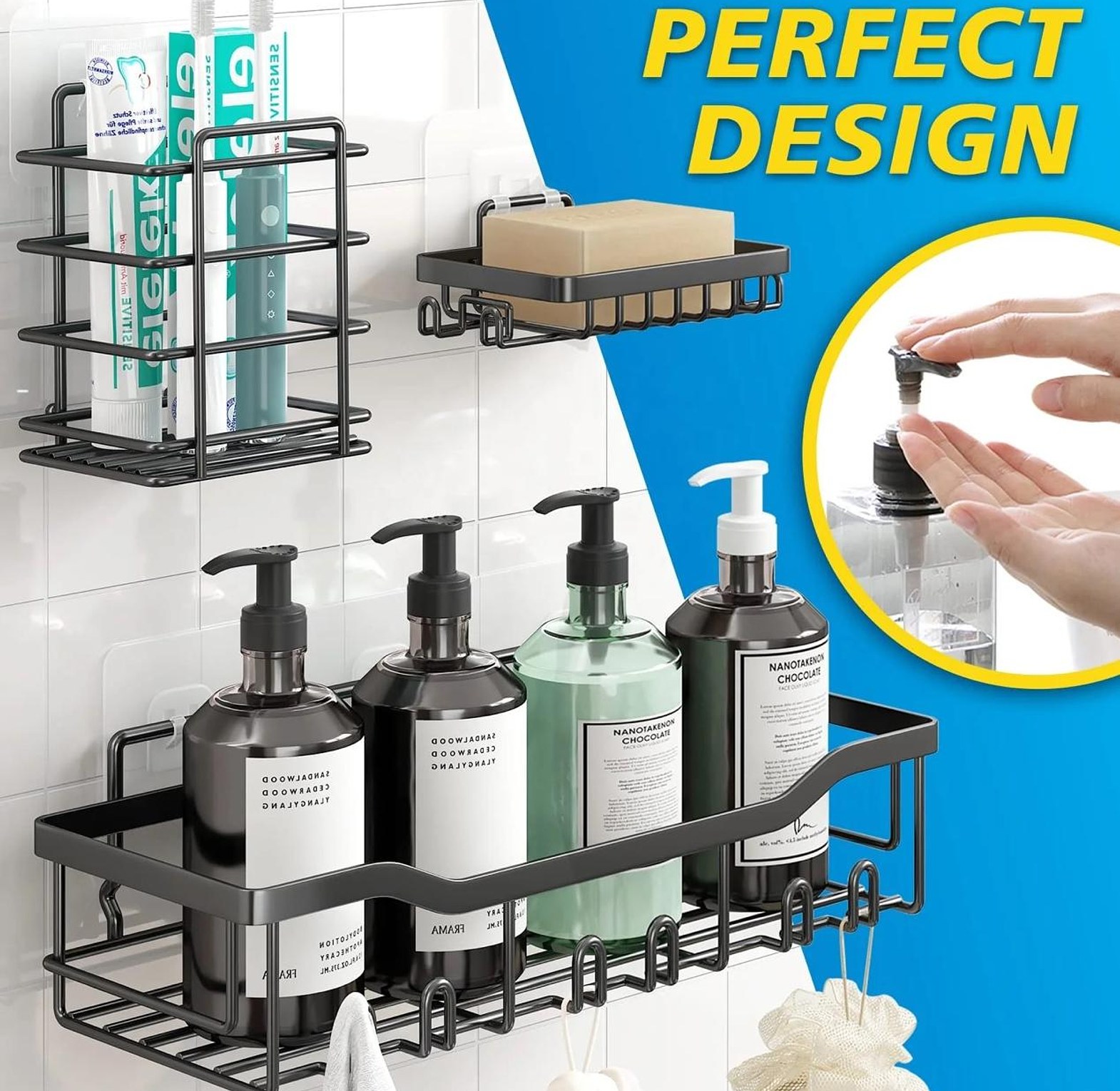 5pc bathroom organizer image