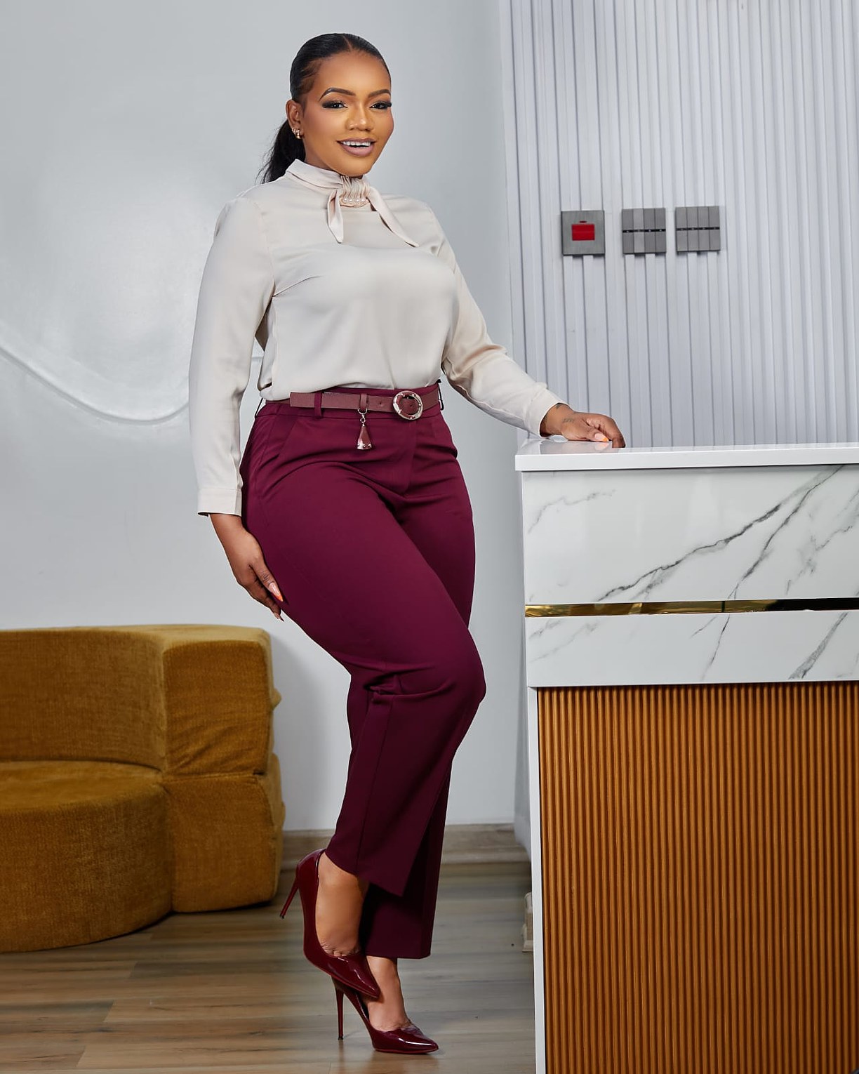 Elegant Maroon Women’s Trousers image
