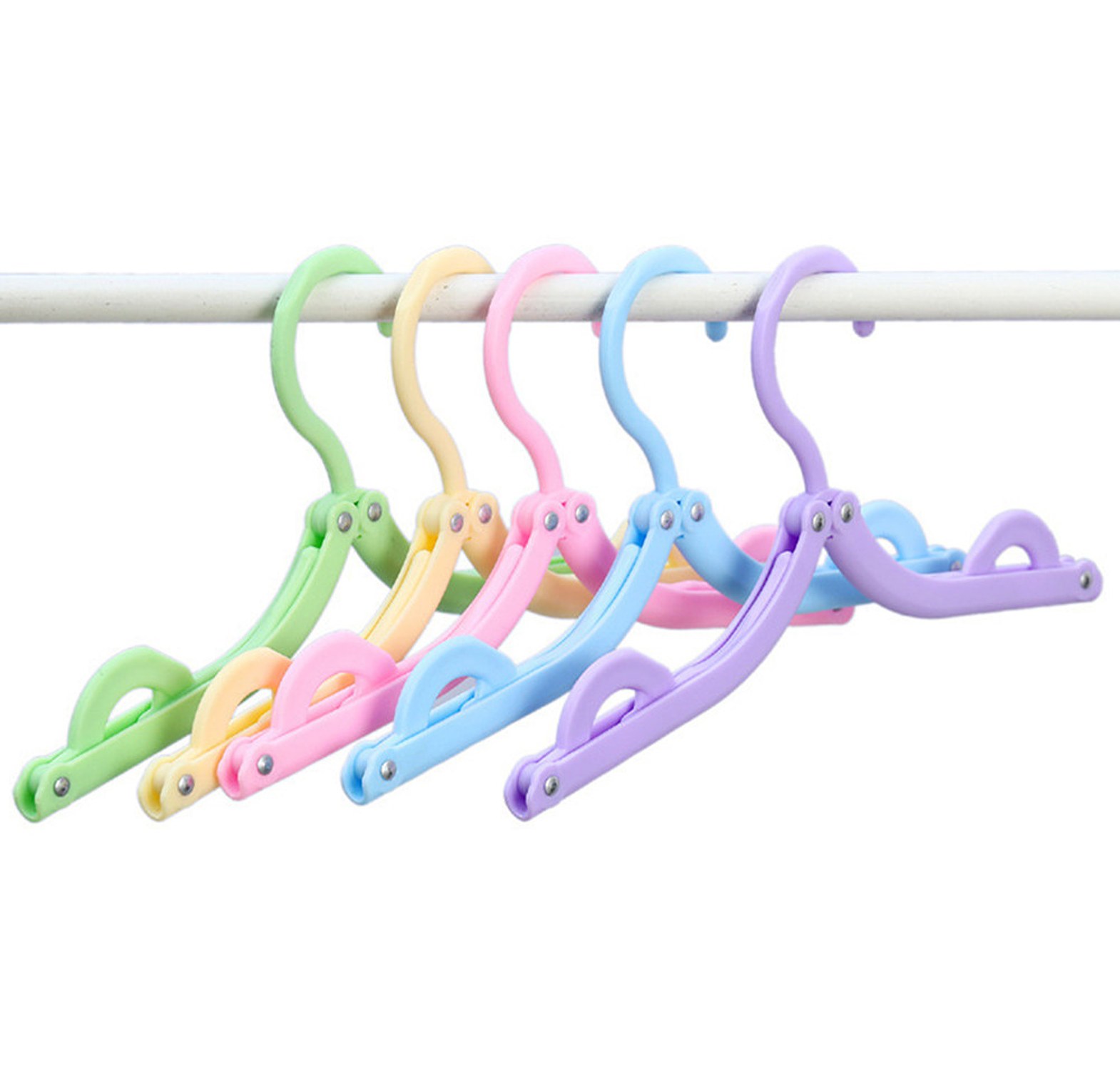 Portable Folding Travel Clothes Hangers Space Saving Non-Slip Wardrobe Organizer Set image