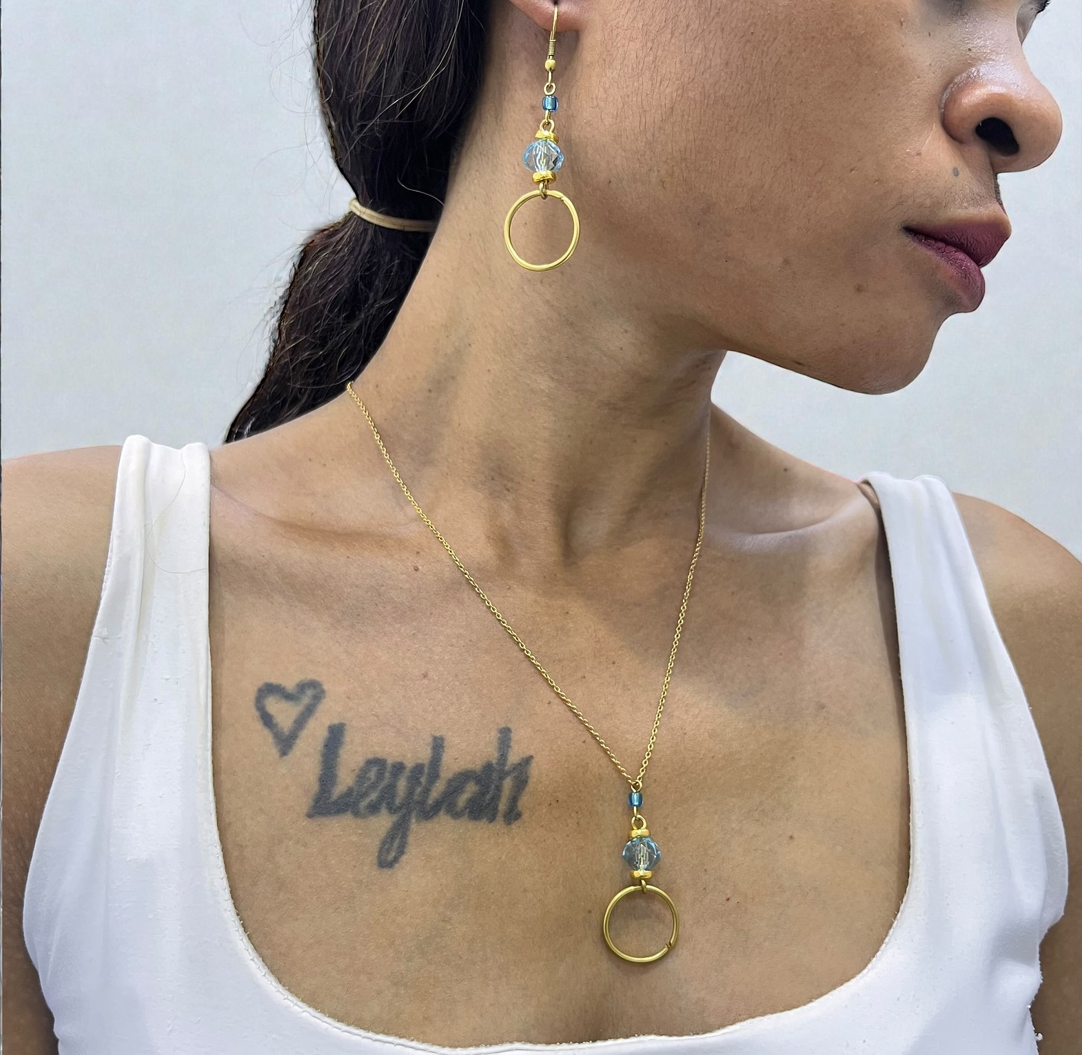 Circle Necklace & Earrings Set image