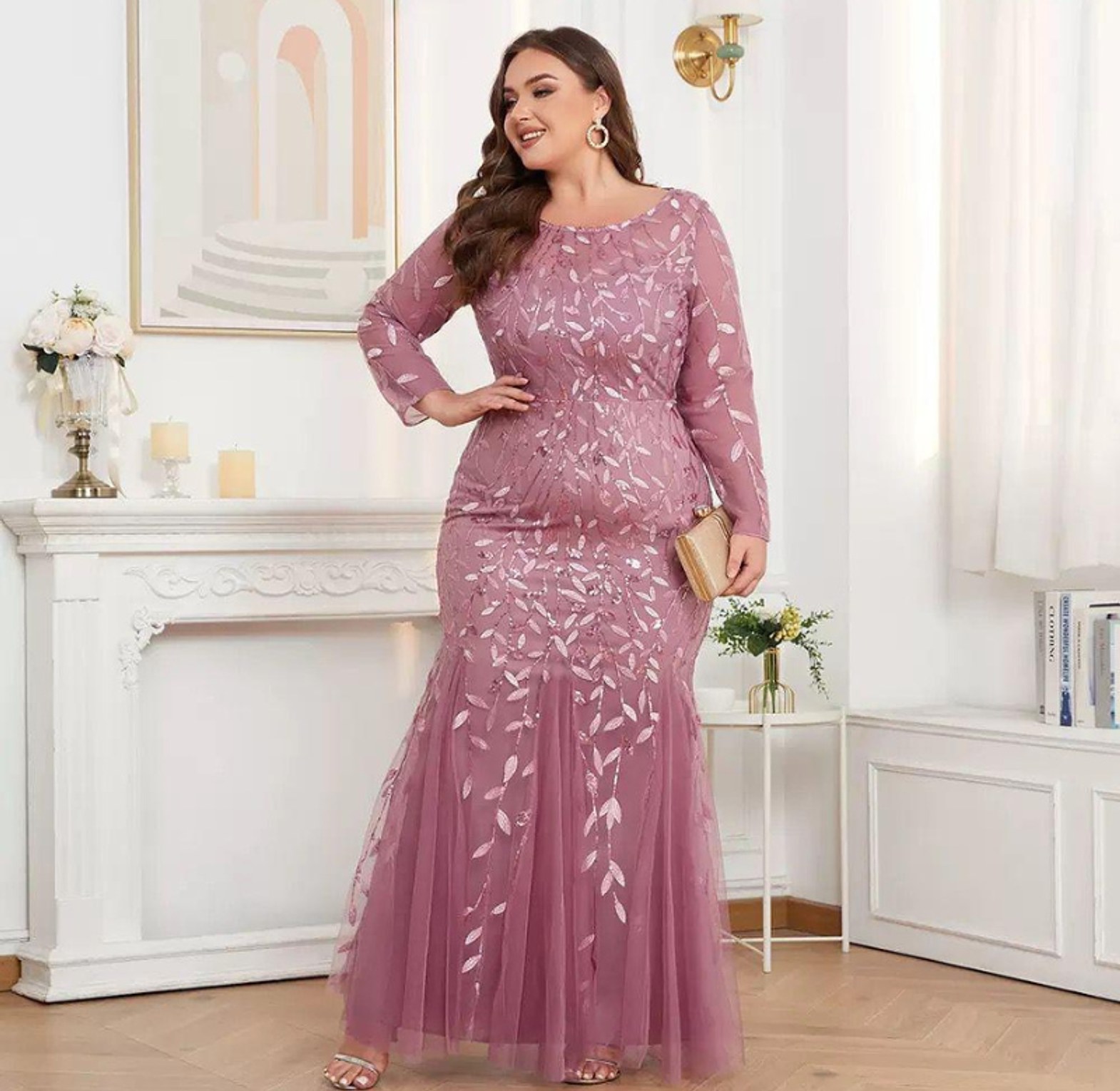 Rosewater Vine Embellished Mermaid Gown image