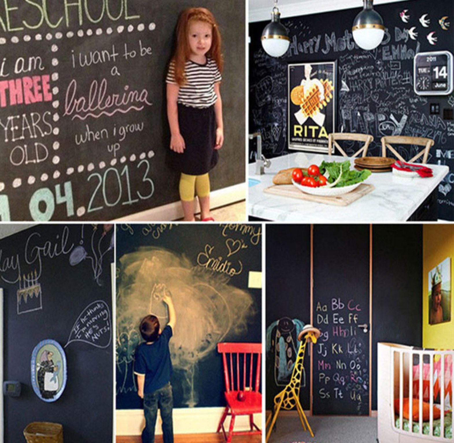 Wall Sticking Blackboard or Chalkboard image