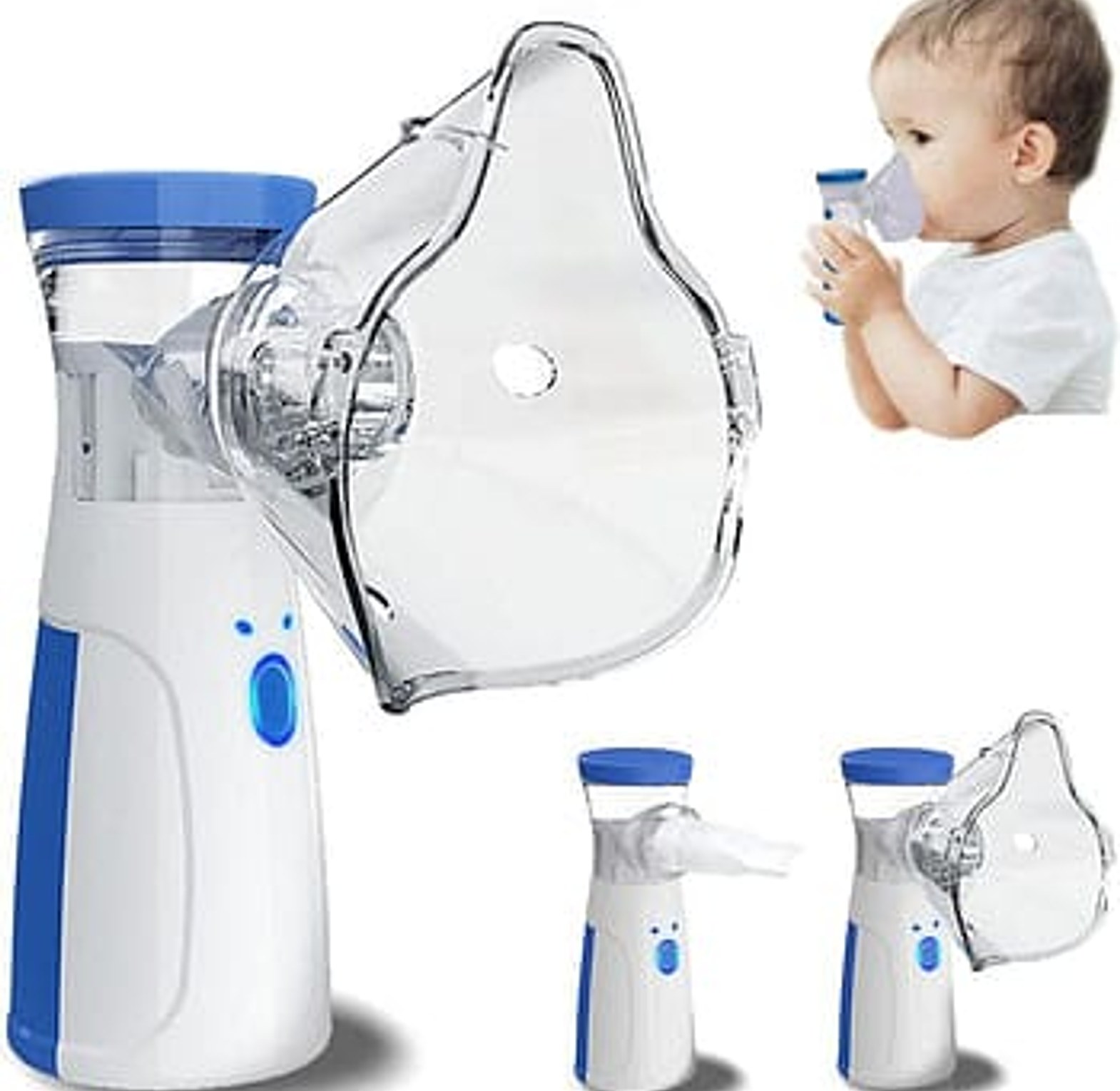 Nebulizer. Ultrasonic Home Mesh Portable Handheld Micro-Mesh Nebulizer Steam Aerosol Inhaler Machine Hospital Medical Asthma Atomizer Breathing image