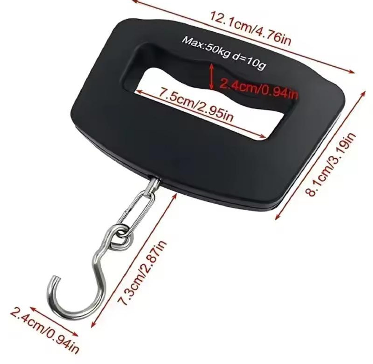Portable electronic hanging luggage scale with digital display and backlight image