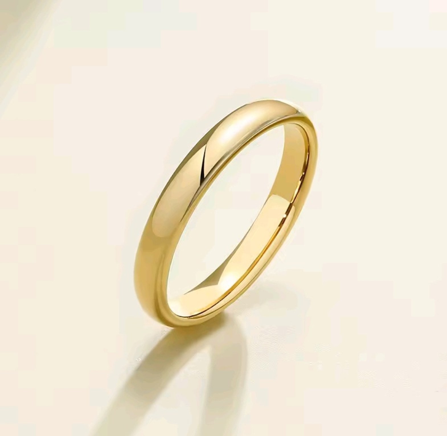 Gold plated tungsten carbide wedding band image