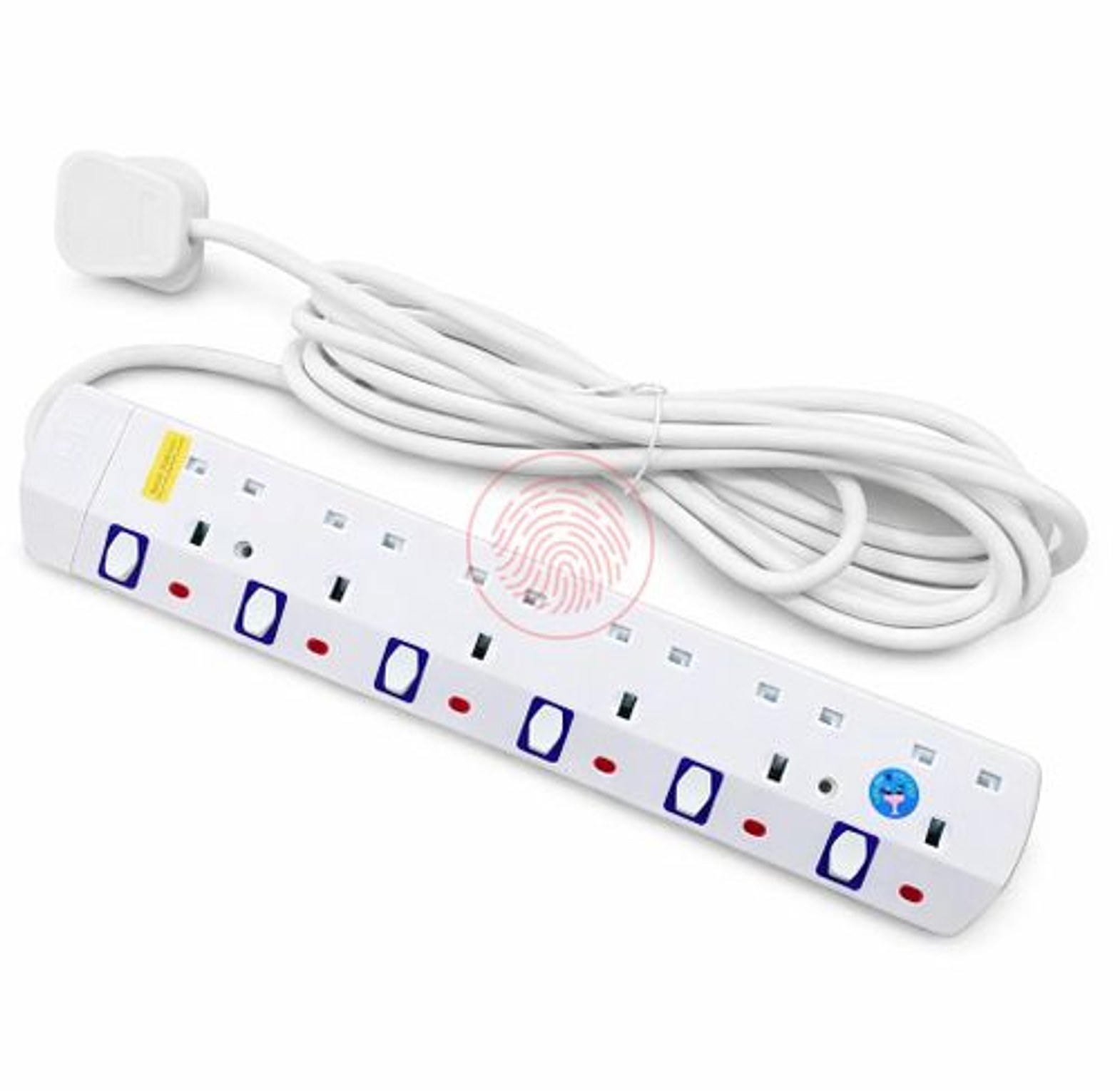 Jsb 6 Way Heavy Duty Power Extension Socket Cable 5 Meters 10 Meters with Surge Protector 6 ways 10 metres image