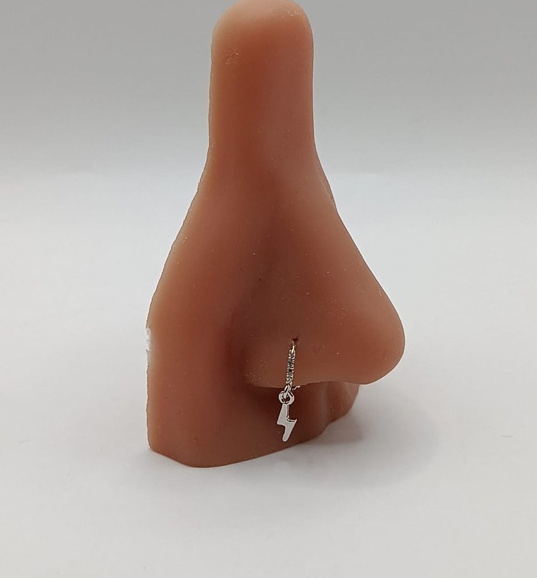 Lightning Bolt dangling Nose ring/ helix hoop  image
