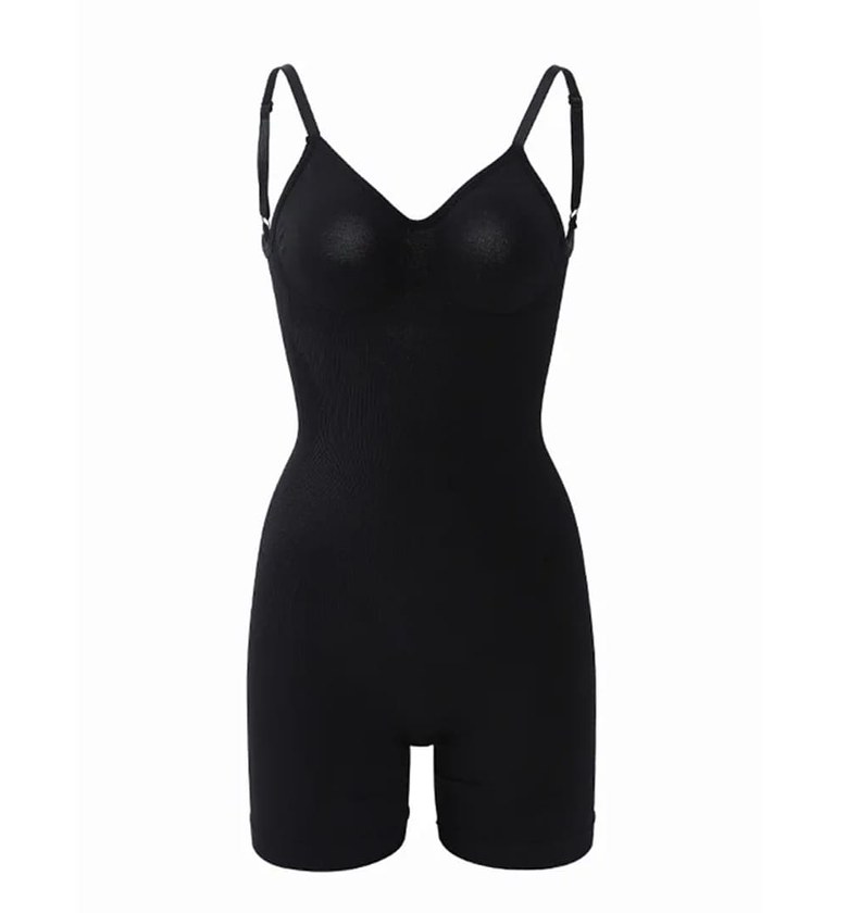 Black Full-Body Compression Shapewear – Mid-Thigh image