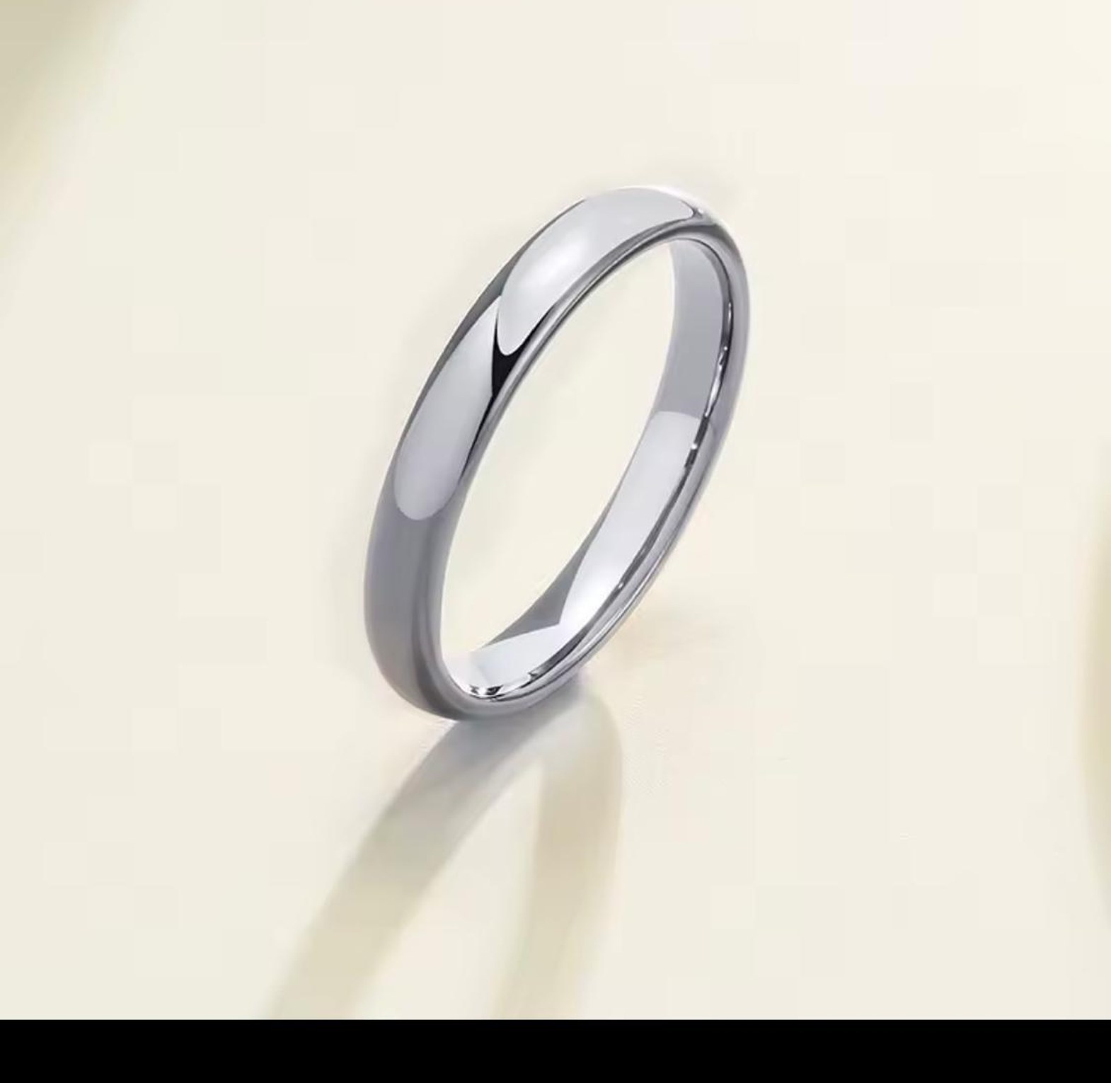 Sleek Silver Tungsten Carbide Comfort-Fit Bands image