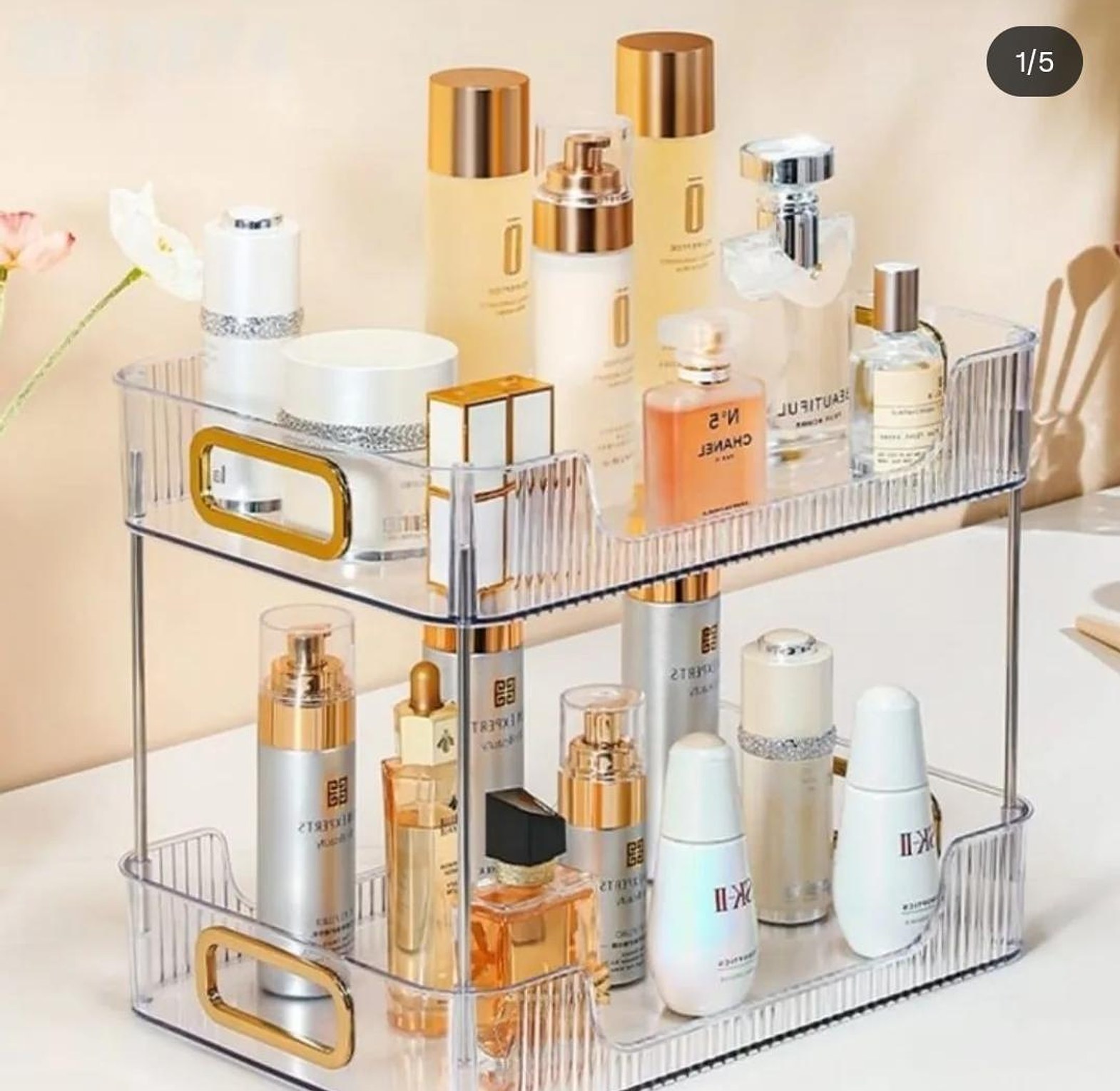 2 Layer Multipurpose organizer/ Jewellery Holder Cosmetics Vanity Tray image