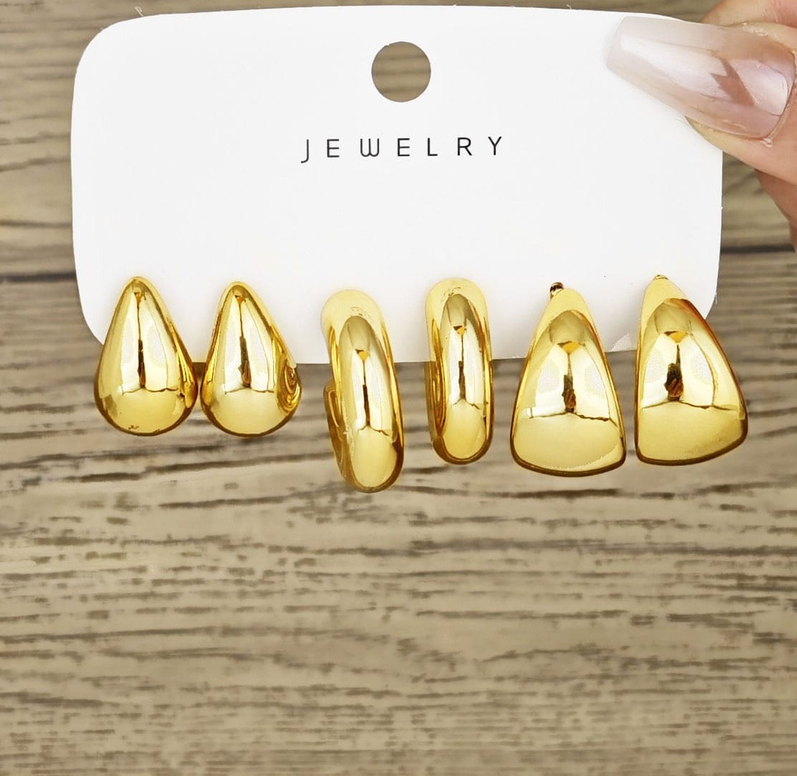 3 piece tear drop earrings set image