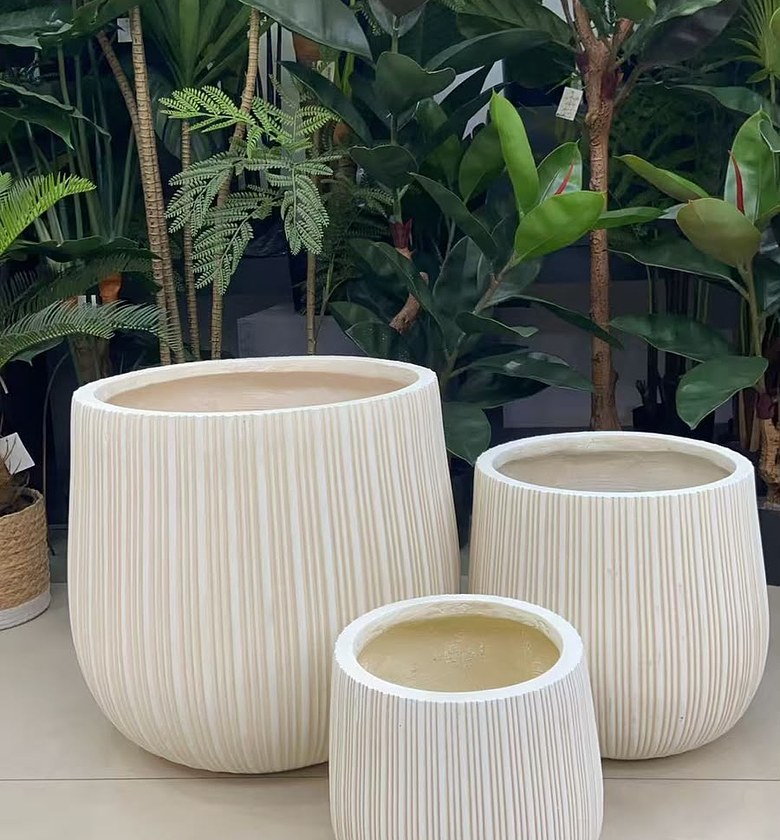 Luxury Ribbed Concrete Planters image