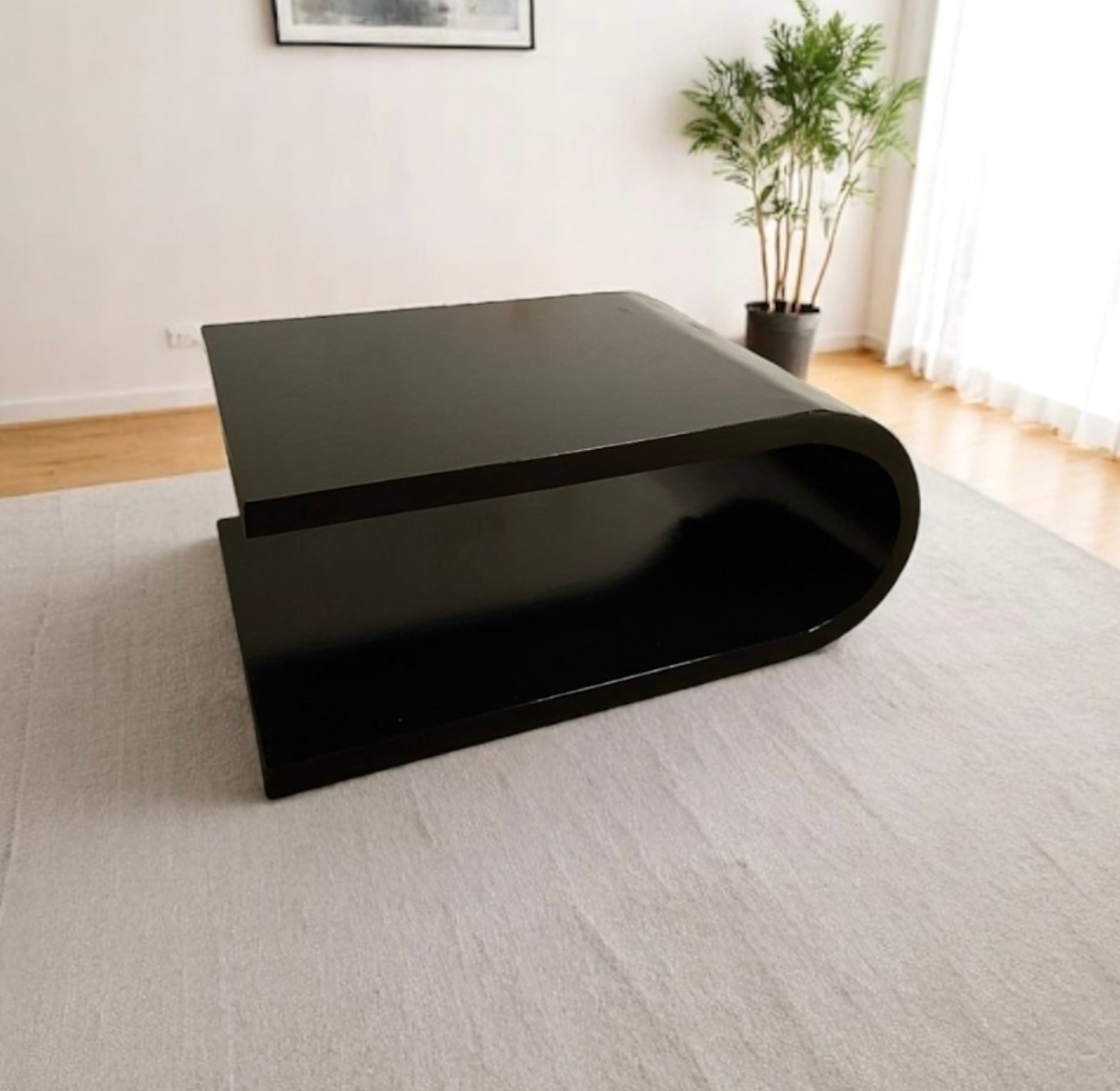 Curved Wood Coffee Table image