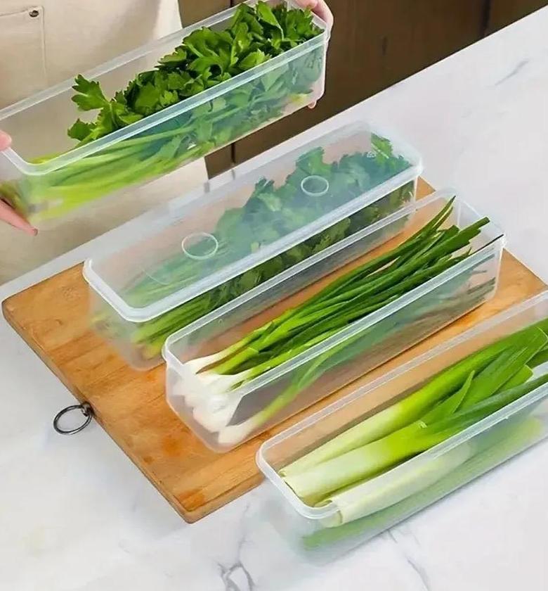 Refrigerator herb storage boxes/ fresh keeping crisper organizer with lid image