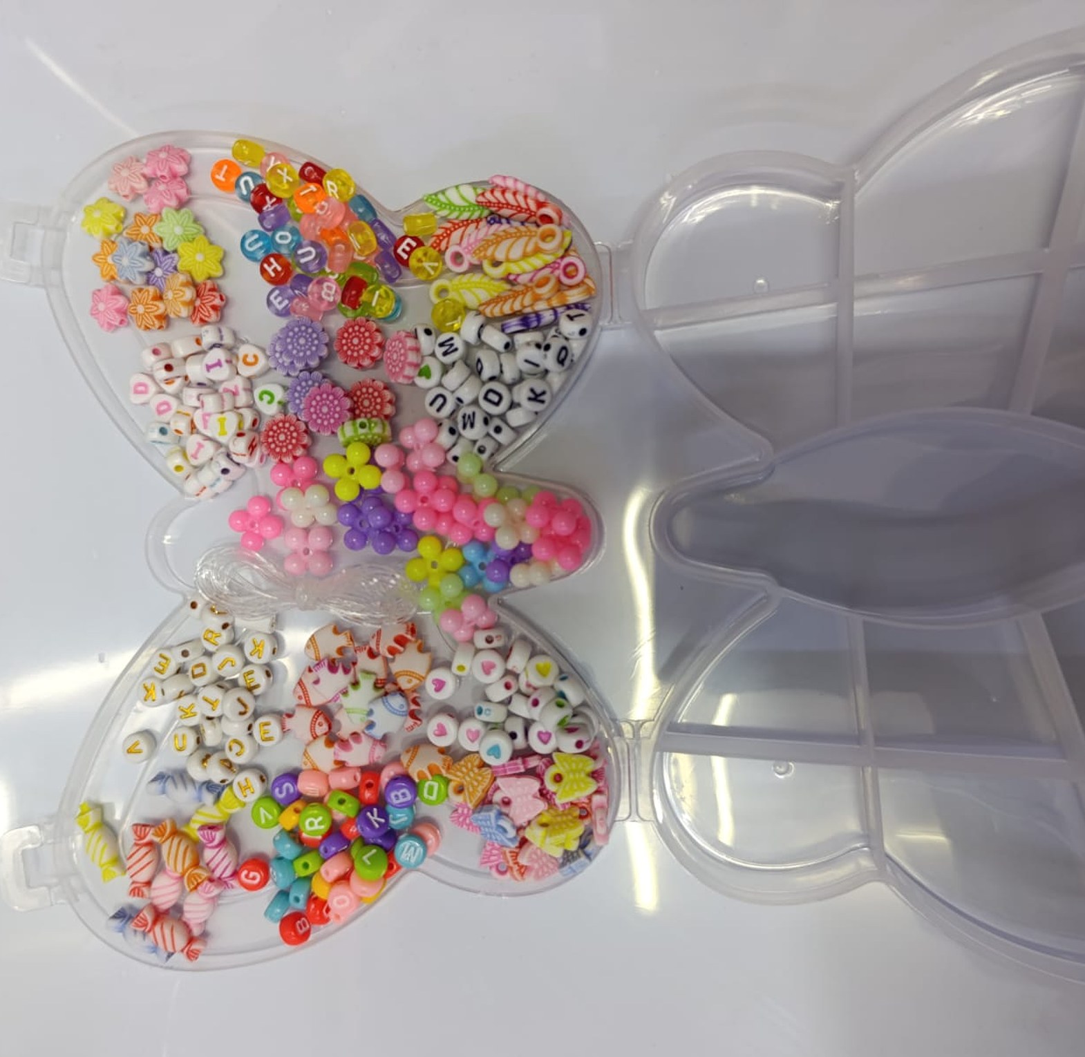 DIY Jewelry Making Bead Kit with Butterfly Organizer Case, Alphabet Letters & Charms for Bracelets - Best Craft Gift image