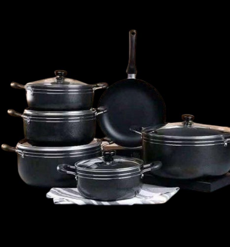 Cookware Set. TC 14 Pieces Nonstick Cookware Heavy Duty Sufuria With glass Lids, pan image