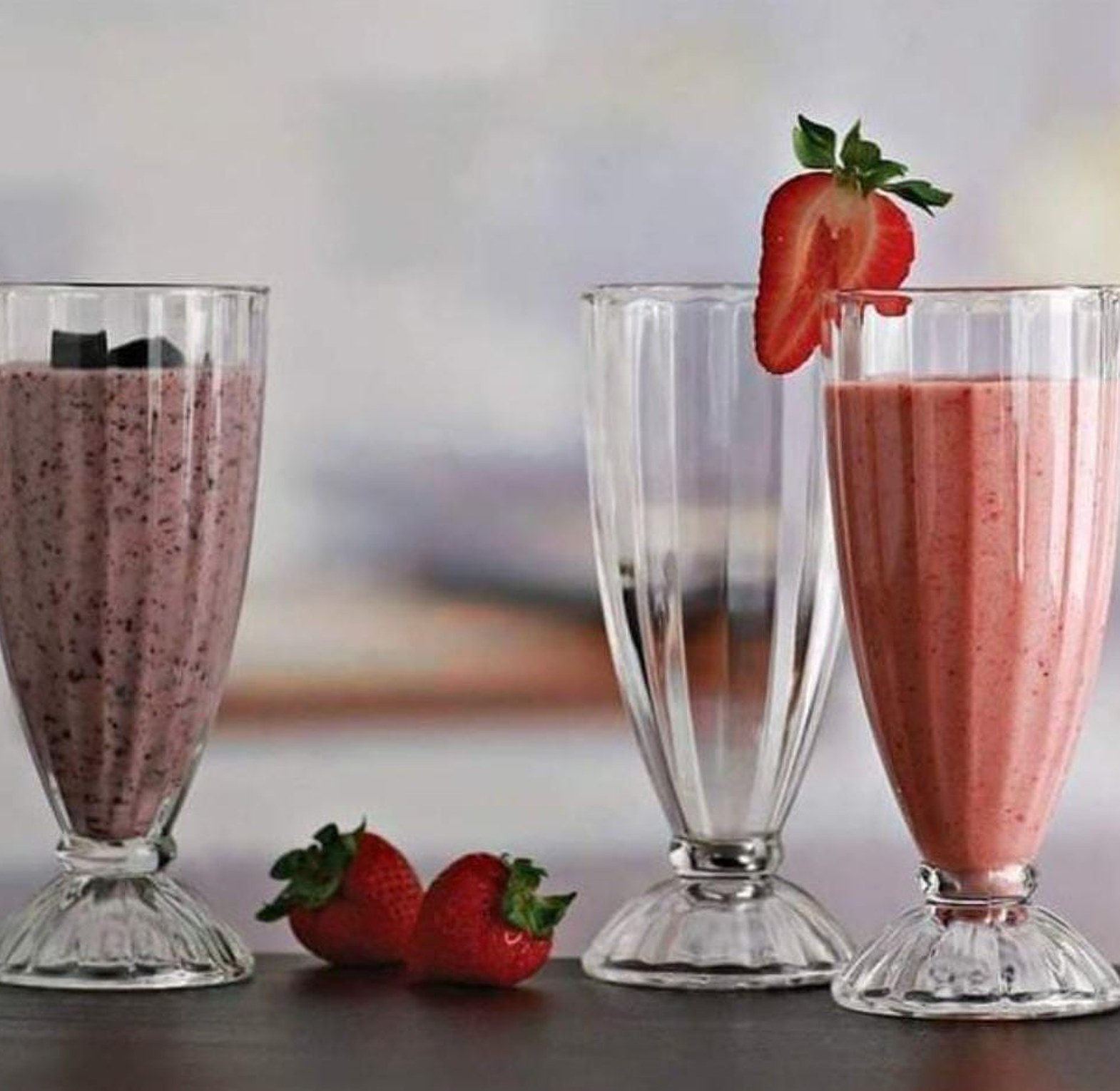 Milk Shake Glasses. Elegant High Quality Milk Shake Glasses 6 Pcs image