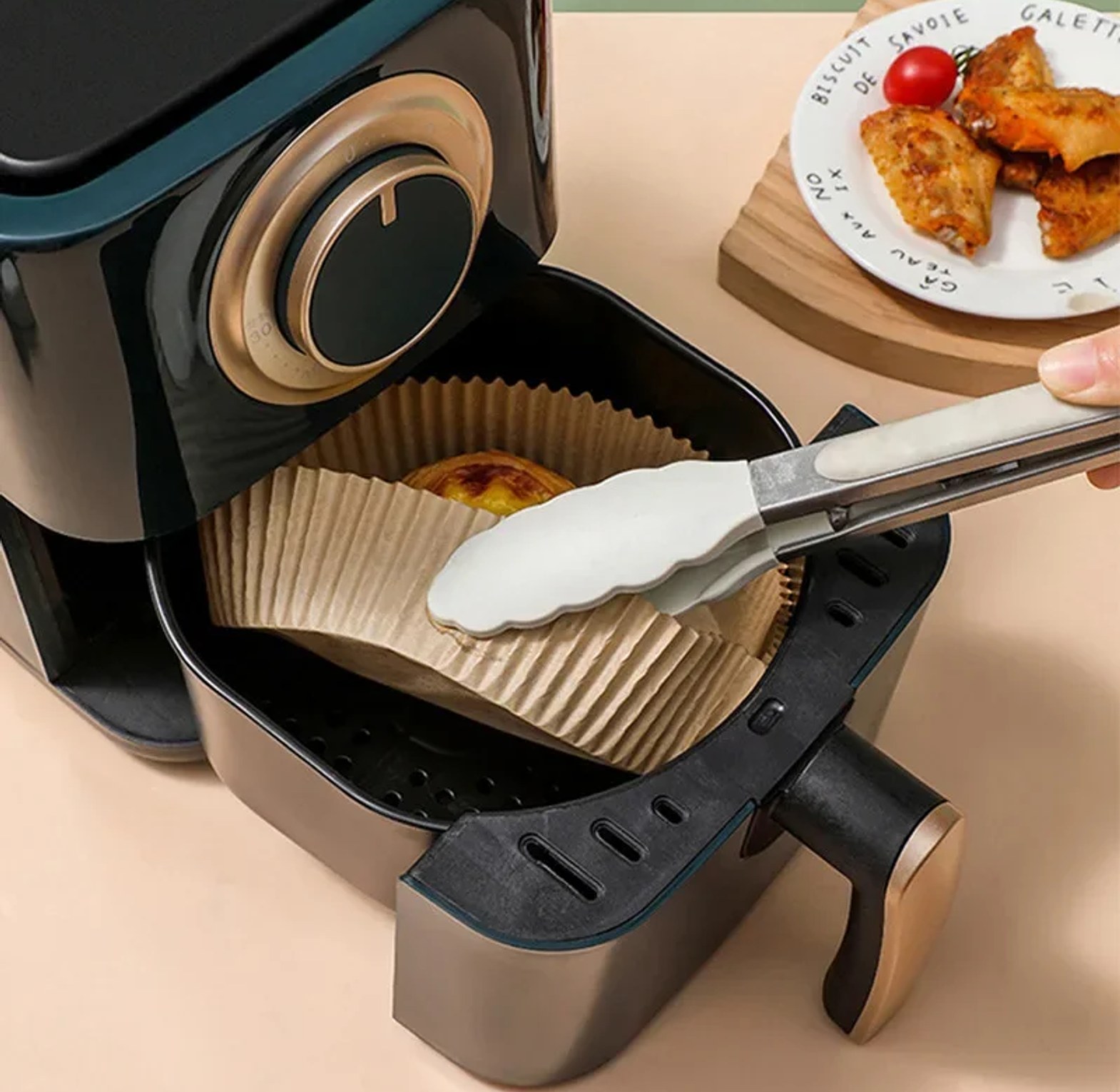 25 Pieces Air Fryer Paper Liners, Disposable Parchment Paper Basket image