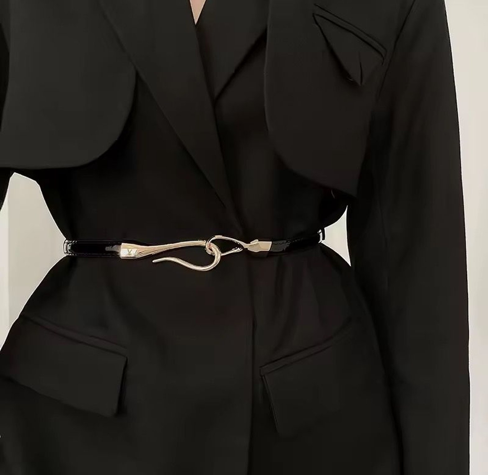 Adjustable Buckle Leather Belt image