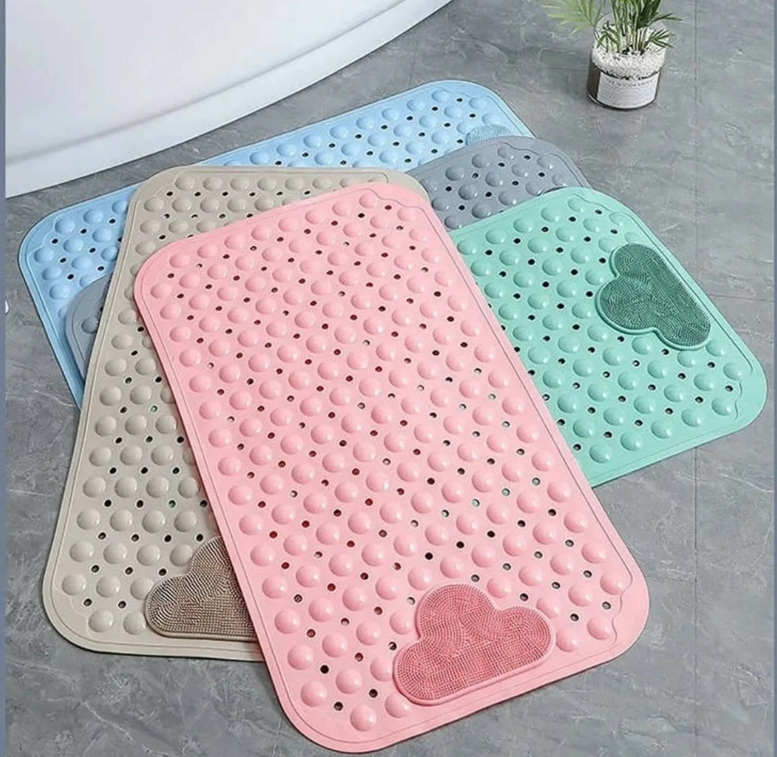 Non-Slip PVC Bubble Textured Bathroom and Shower Safety Mat image