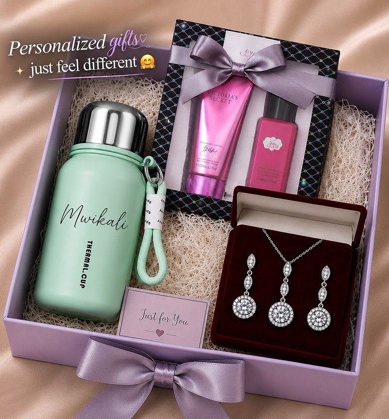 Customized  Stanley Thermal Cup, Perfume Set, Jewelry Set Gift Package/ Combo image
