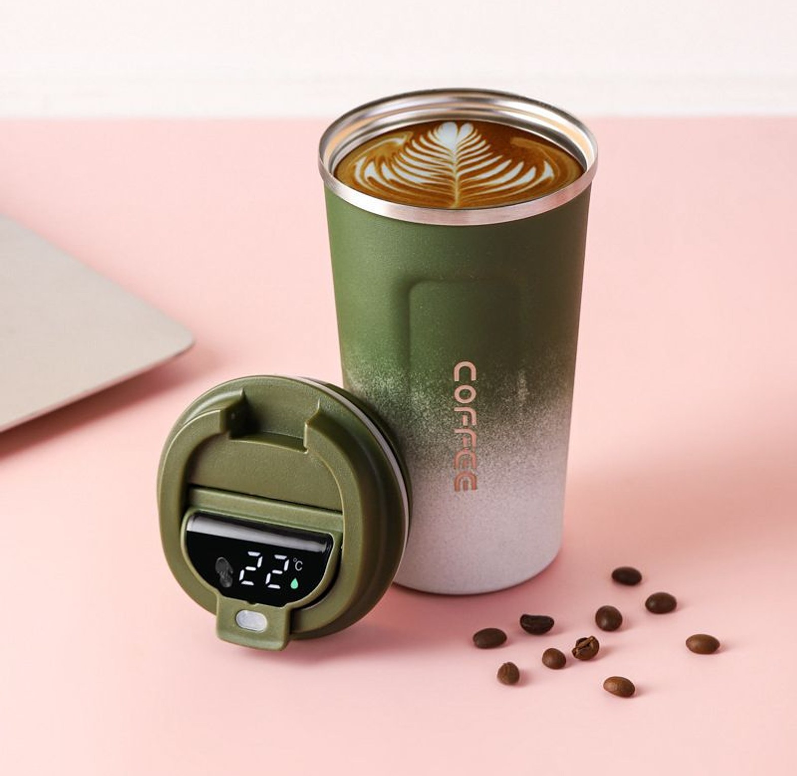 510ml Smart lid Thermos Coffee Mug Stainless Steel  image