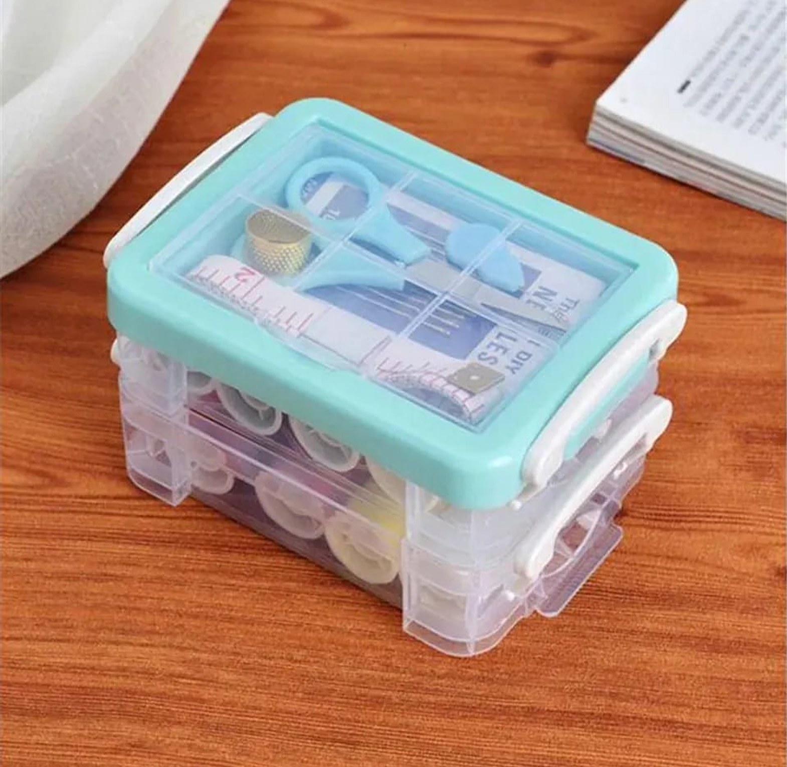 30-Piece Comprehensive Home Sewing Kit with Double-Layer Organized Storage Box image