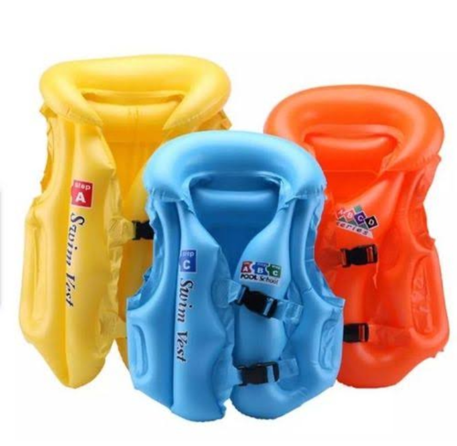 Swimming Vest. Fashion Kids Floaters Inflatable Swimming Jacket Vest image