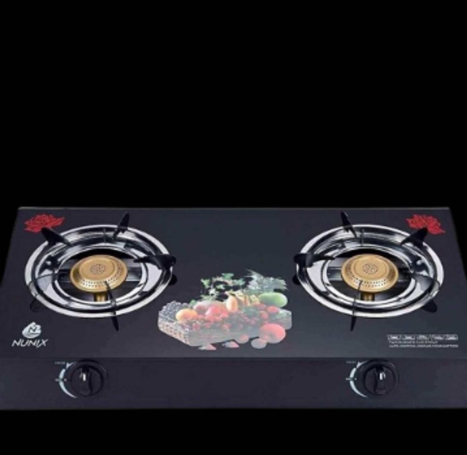 Nunix Auto Ignition Glass Top 2 Burner Gas Cooker image