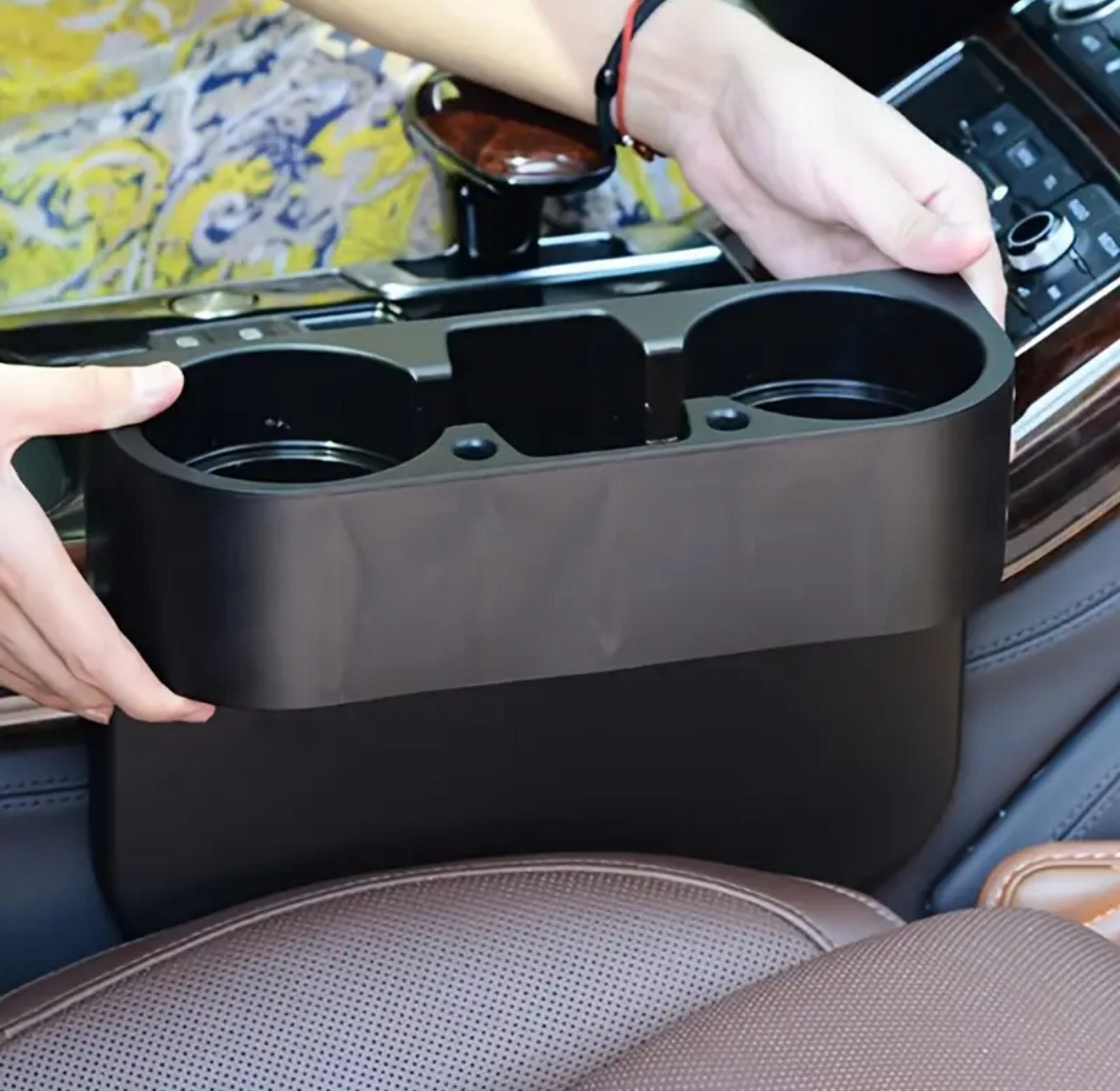 Car Seat Gap Organizer Double Cup Holder & Phone Slot – Car Interior Accessory Kenya, Fits Toyota, SUV image