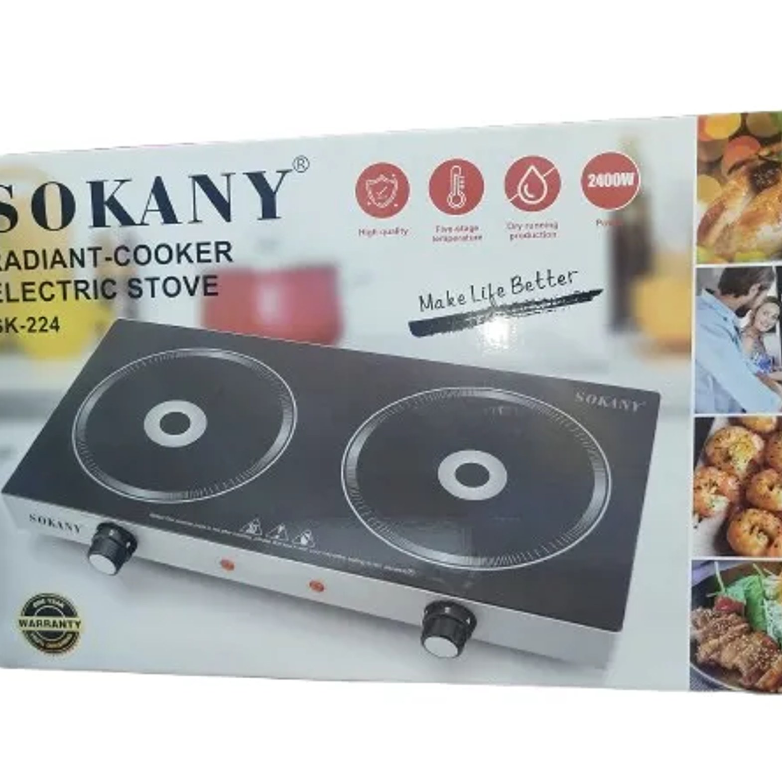 Double sokany infrared cooker image