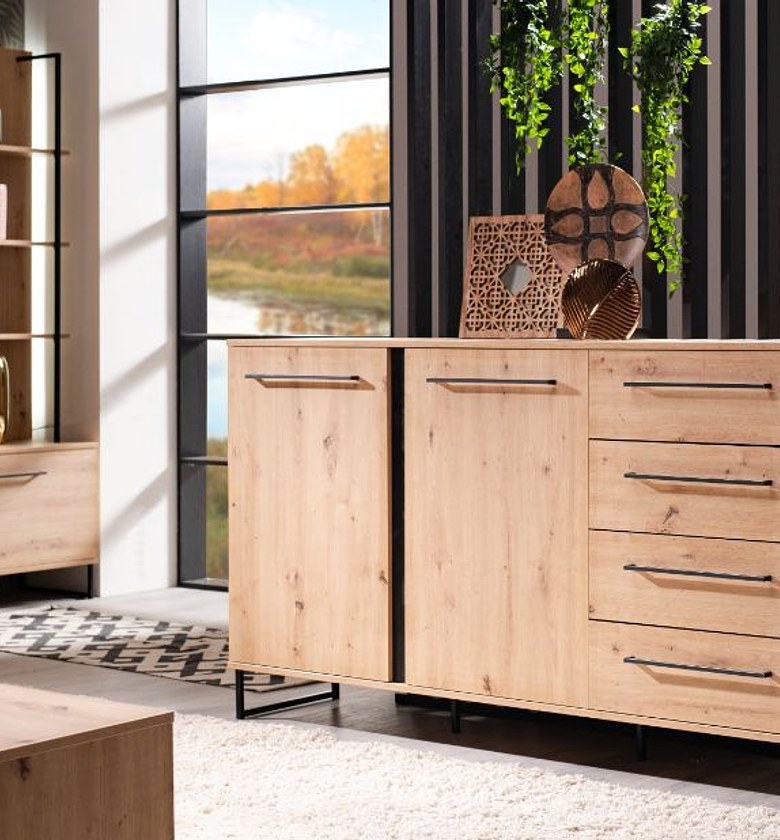SIDE CABINET 4 DRAWER 2 D image