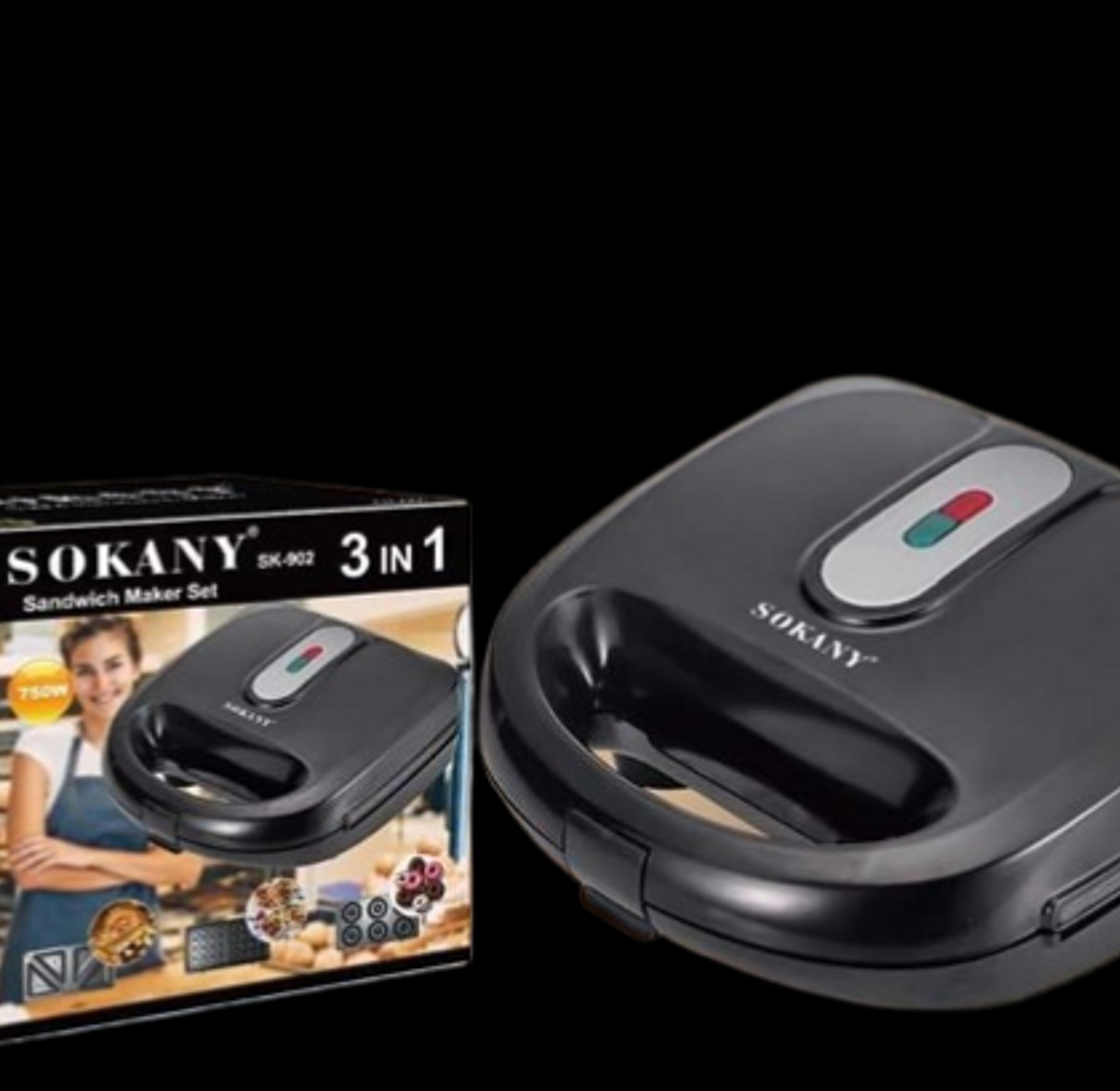 Sandwich Maker. Sokany 3in1 Sandwich Set - Sandwich, Waffles & Grill Donuts Maker image