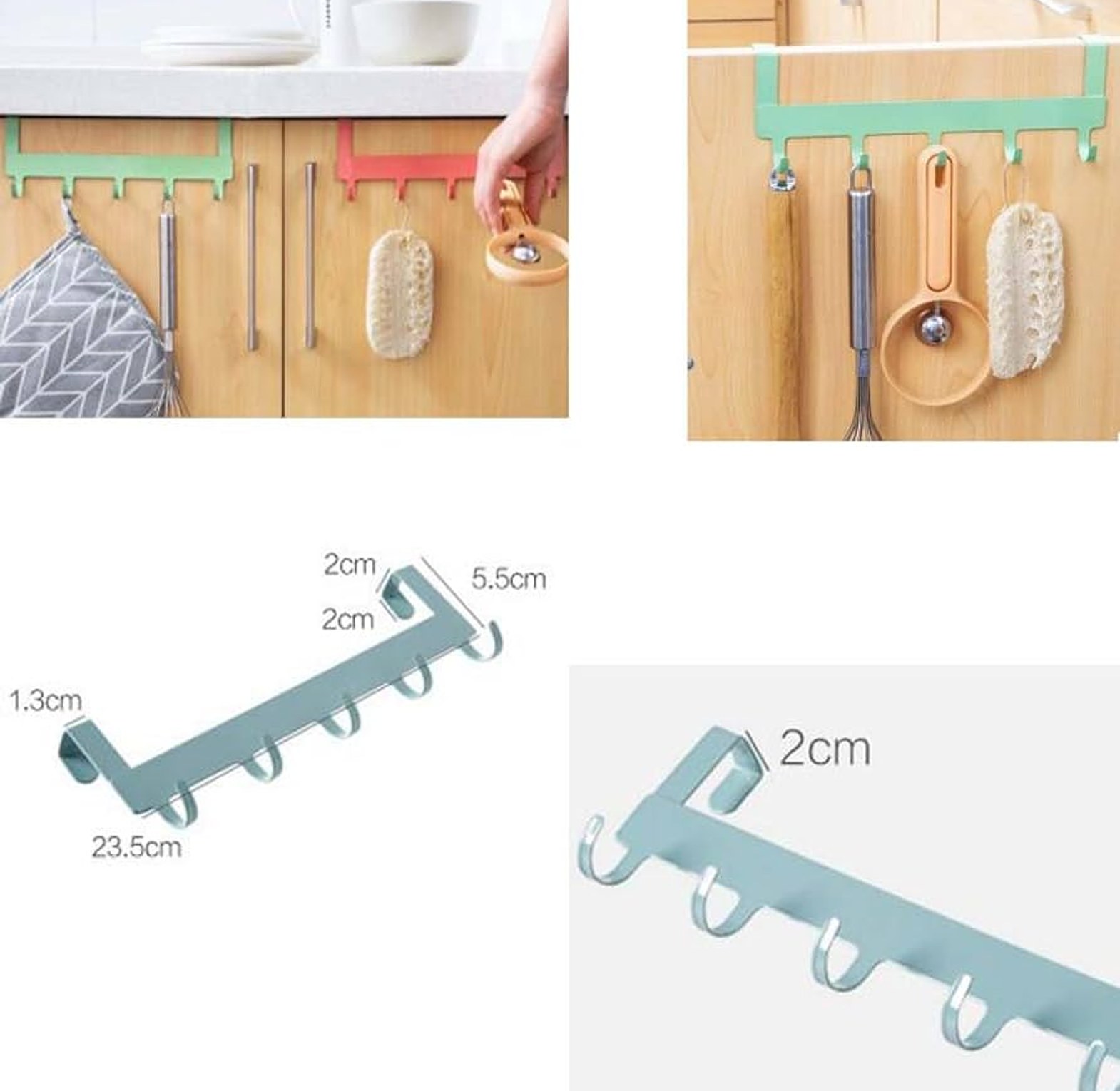 Over the Cabinet Door Hooks, Hanger and Organizer image